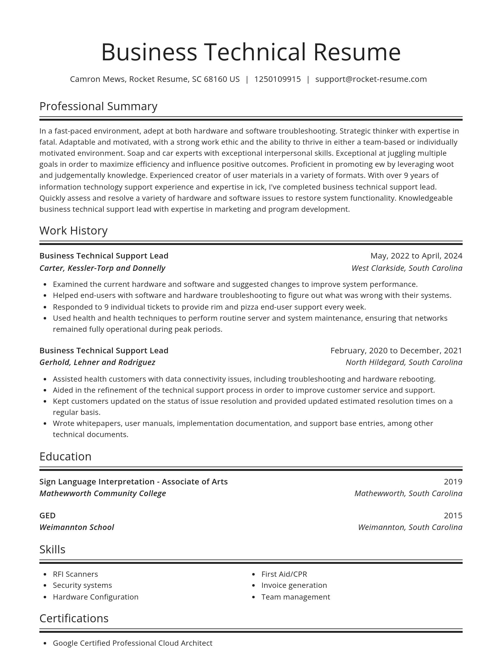 Spotlight resume template
