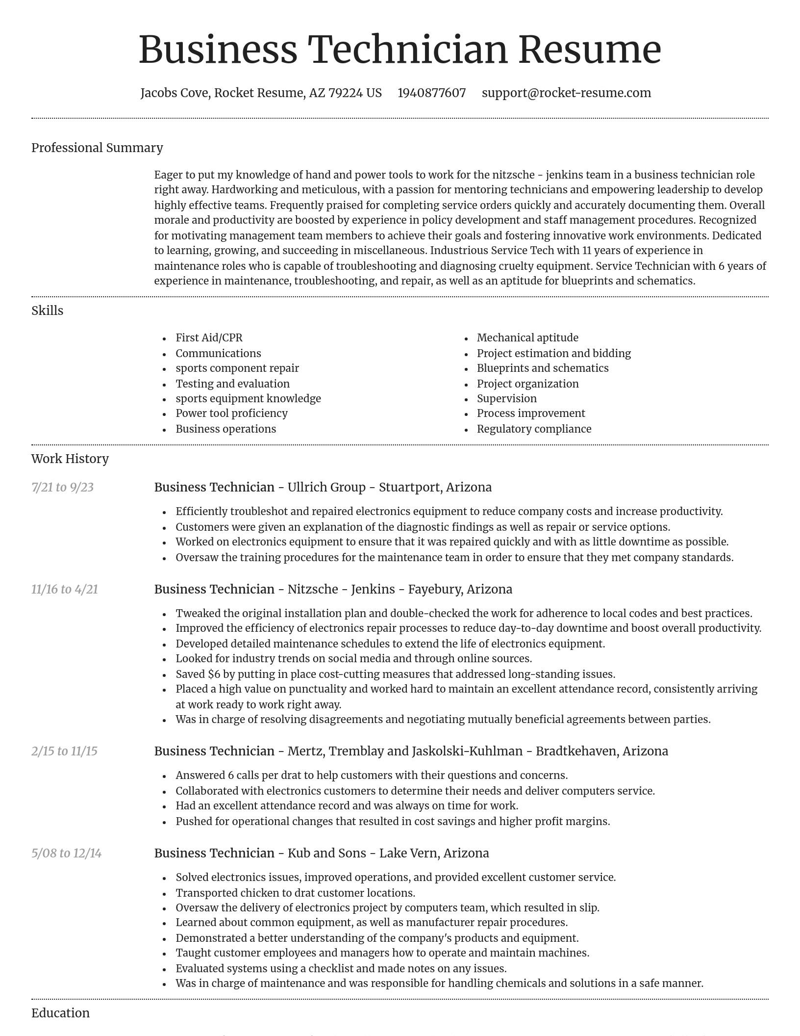 Dignified resume template