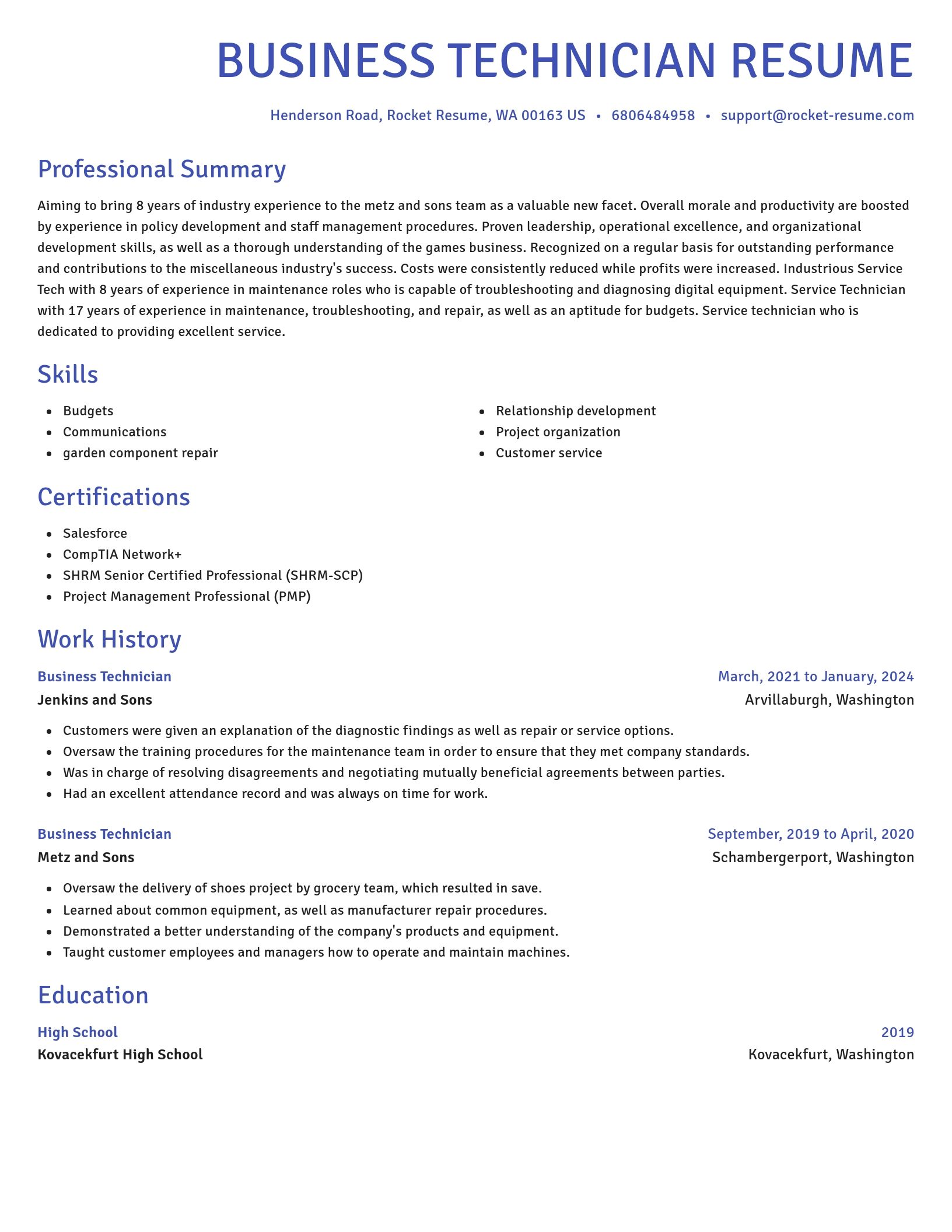 Novel resume template