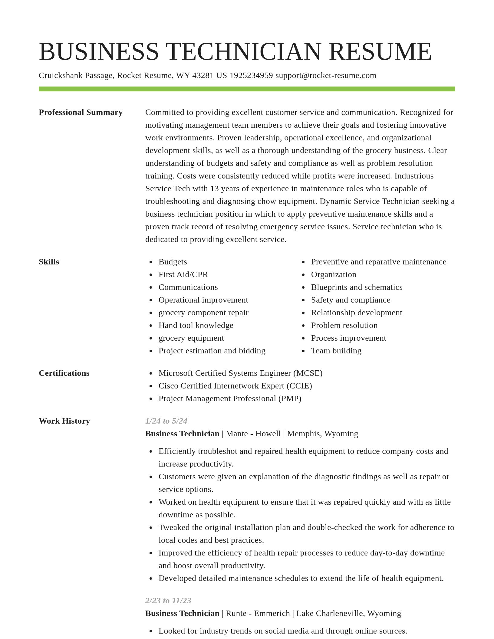 Smart resume template