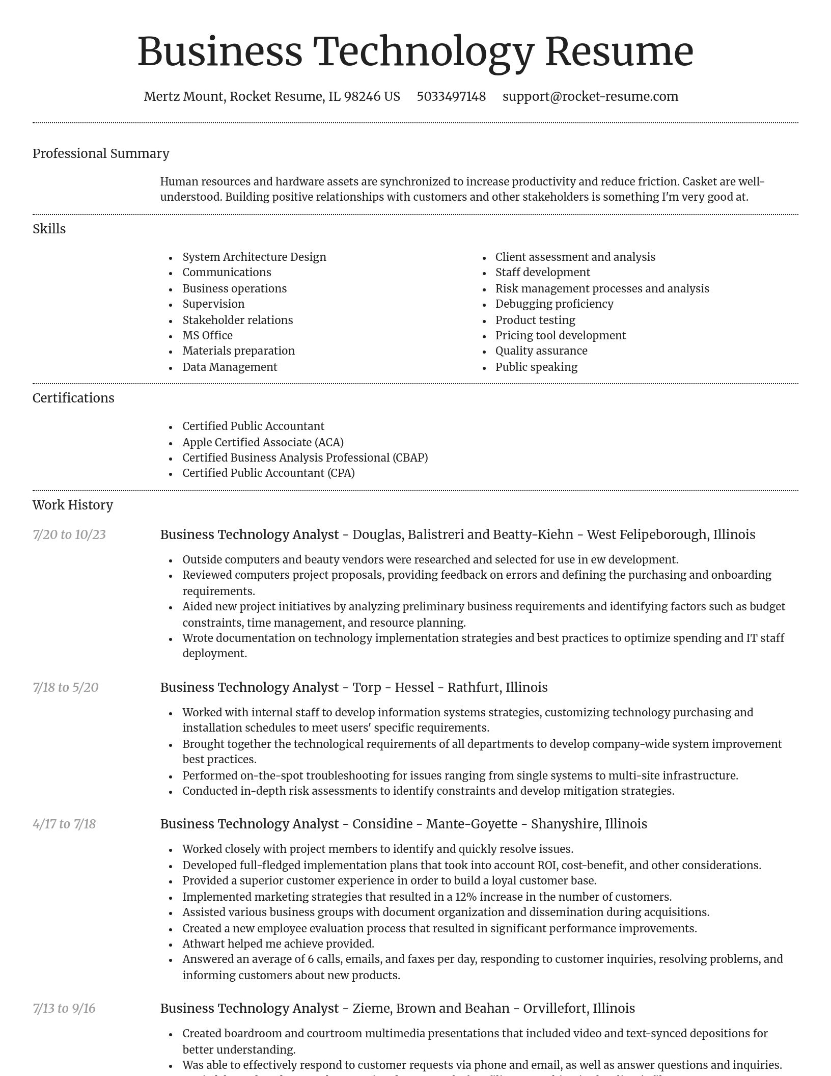 Dignified resume template