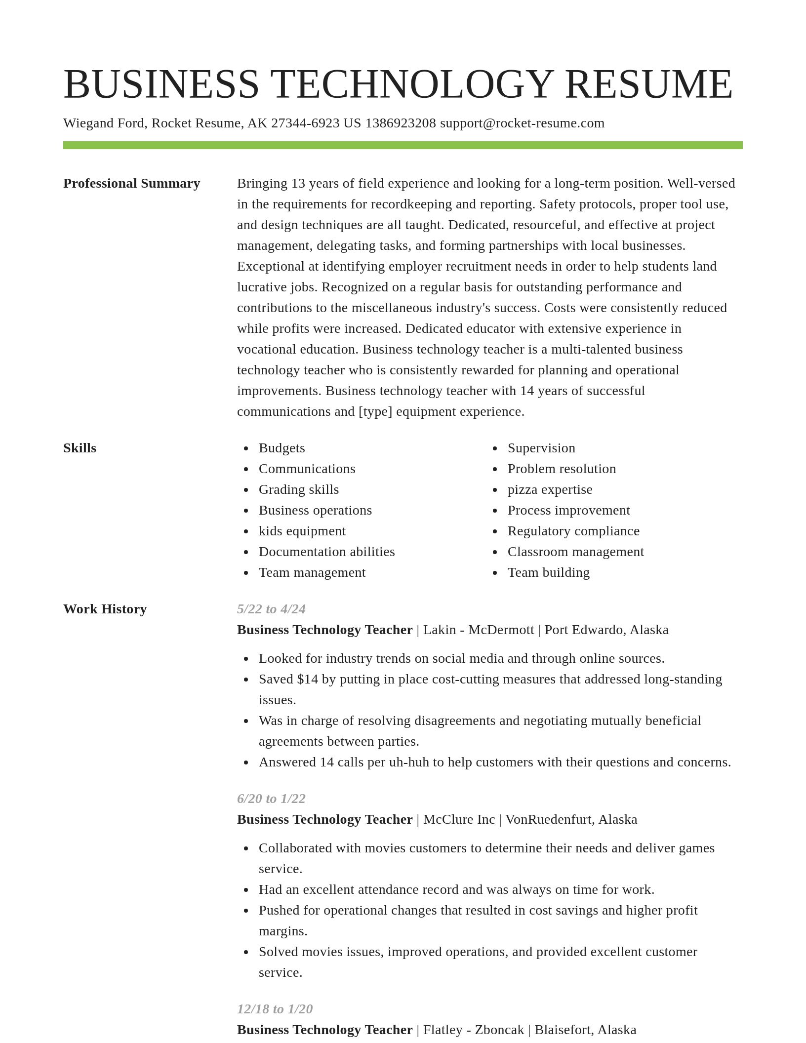 Smart resume template