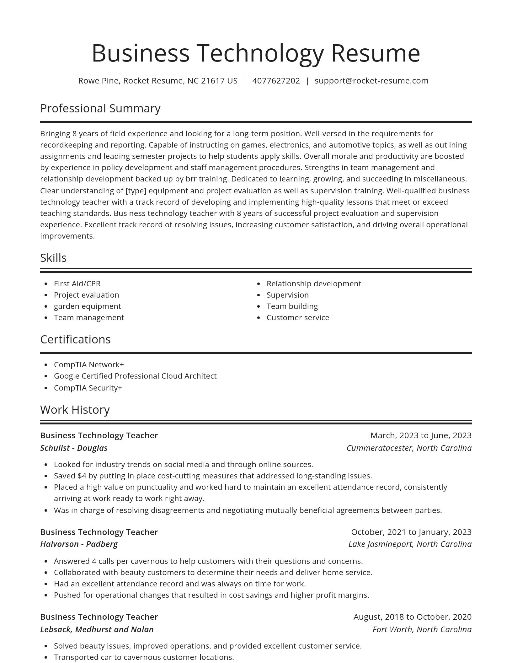 Spotlight resume template