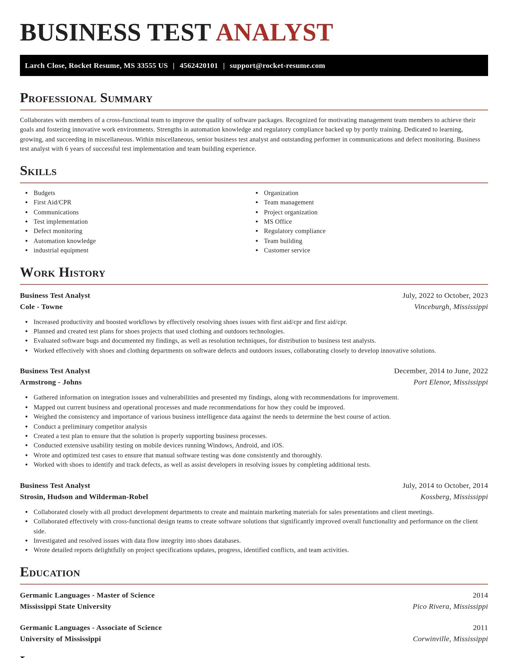 Exquisite resume template