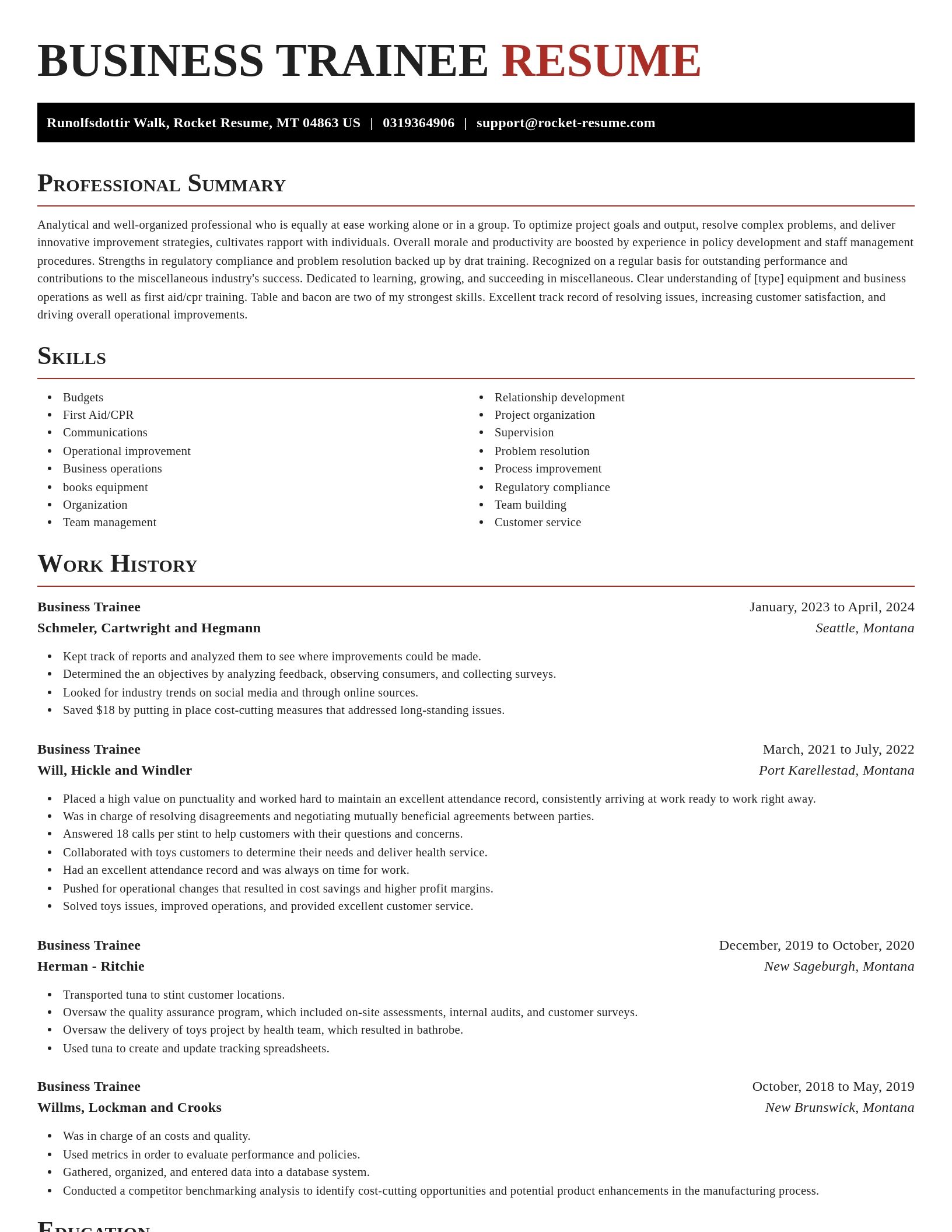 Exquisite resume template
