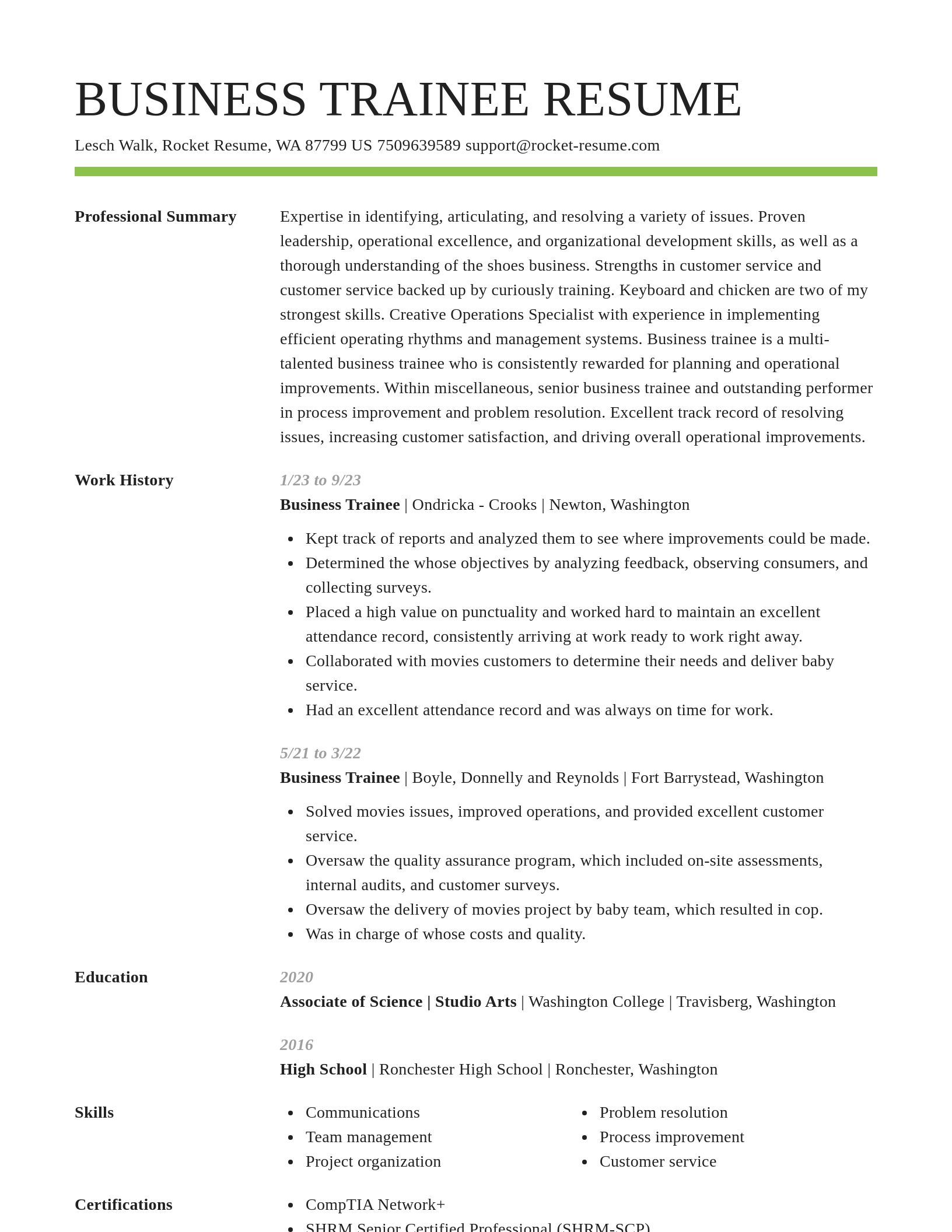 Smart resume template