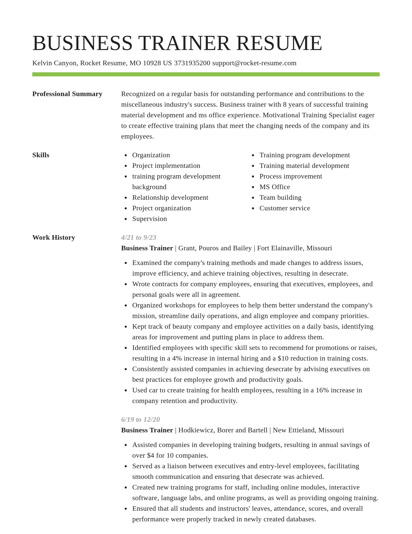 Smart resume template