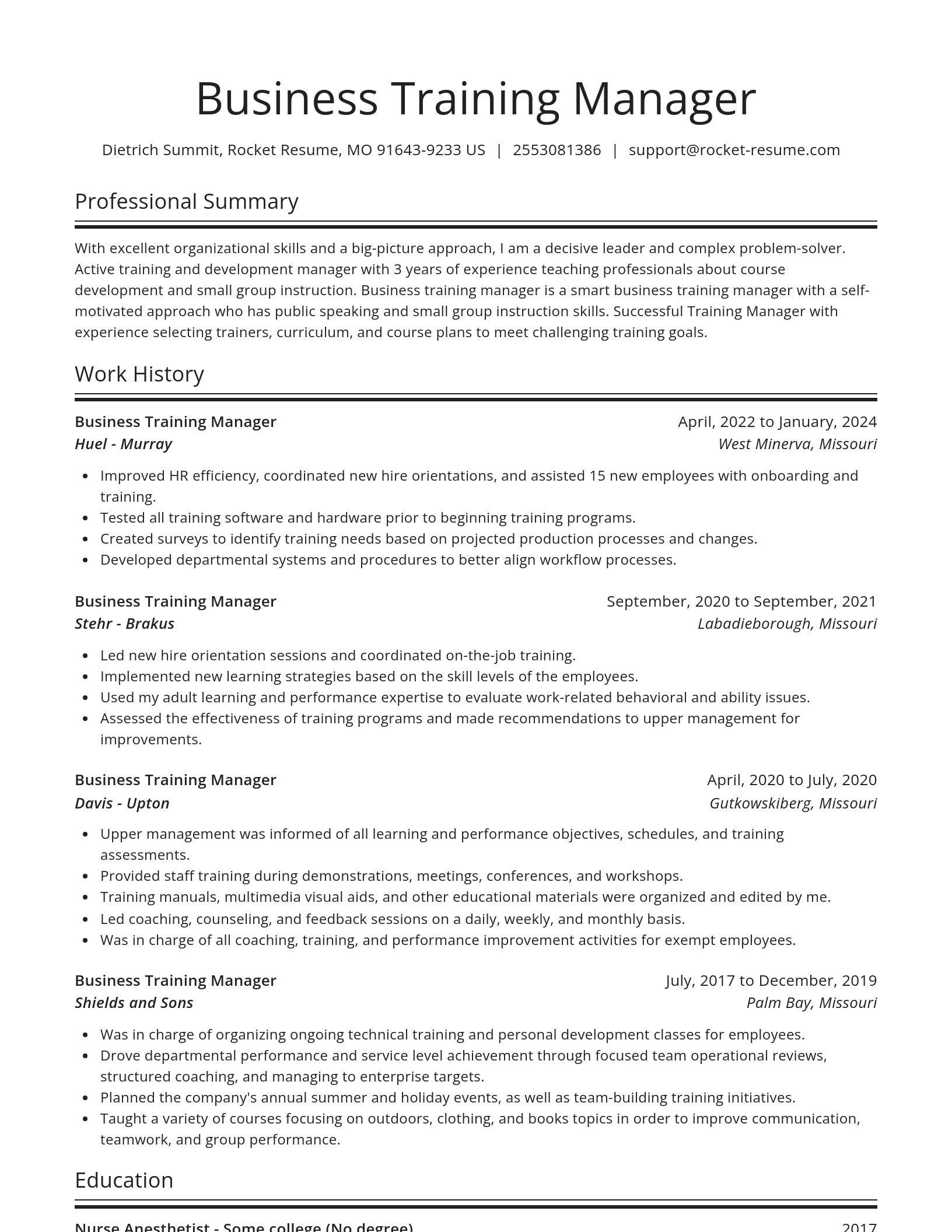 Spotlight resume template