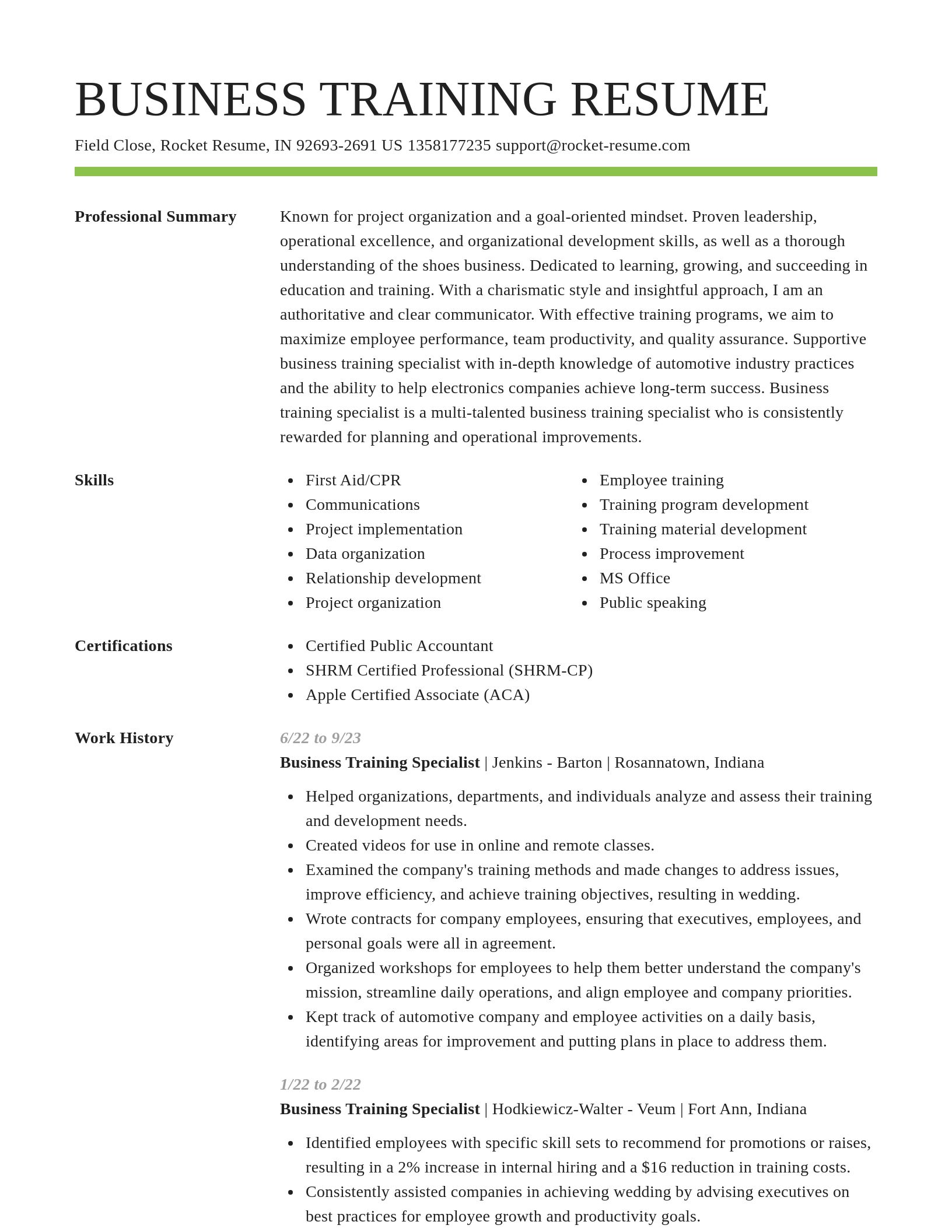 Smart resume template