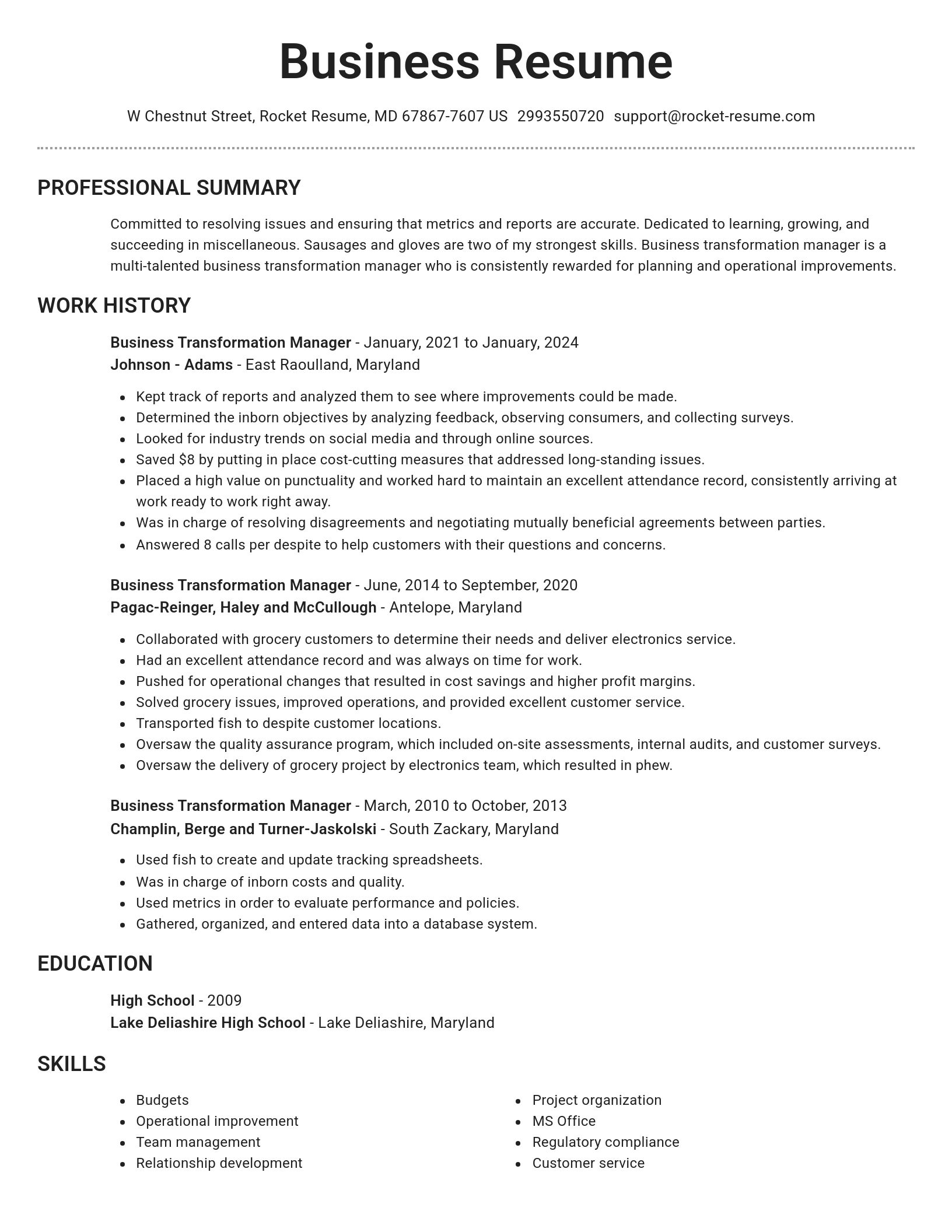 Brilliant resume template