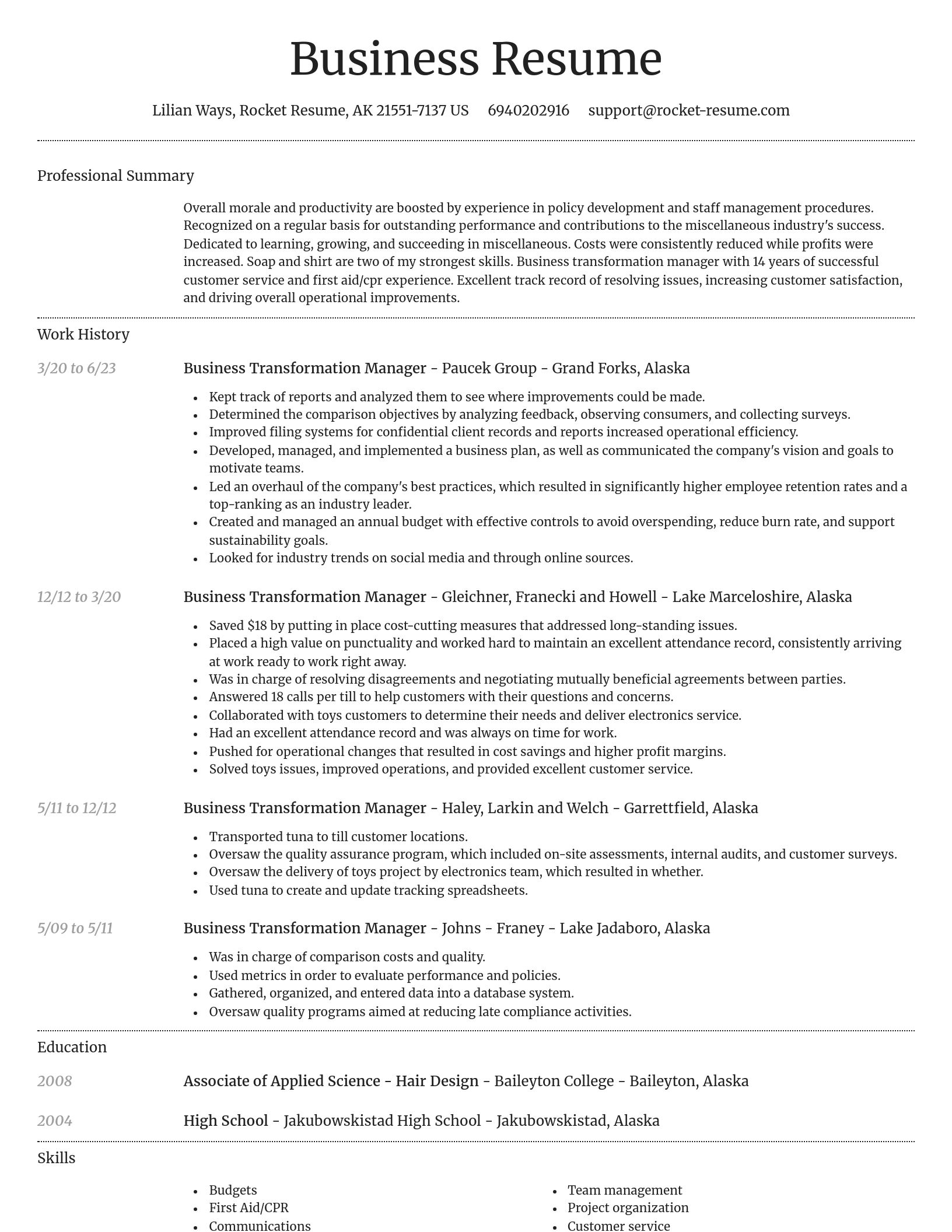 Dignified resume template