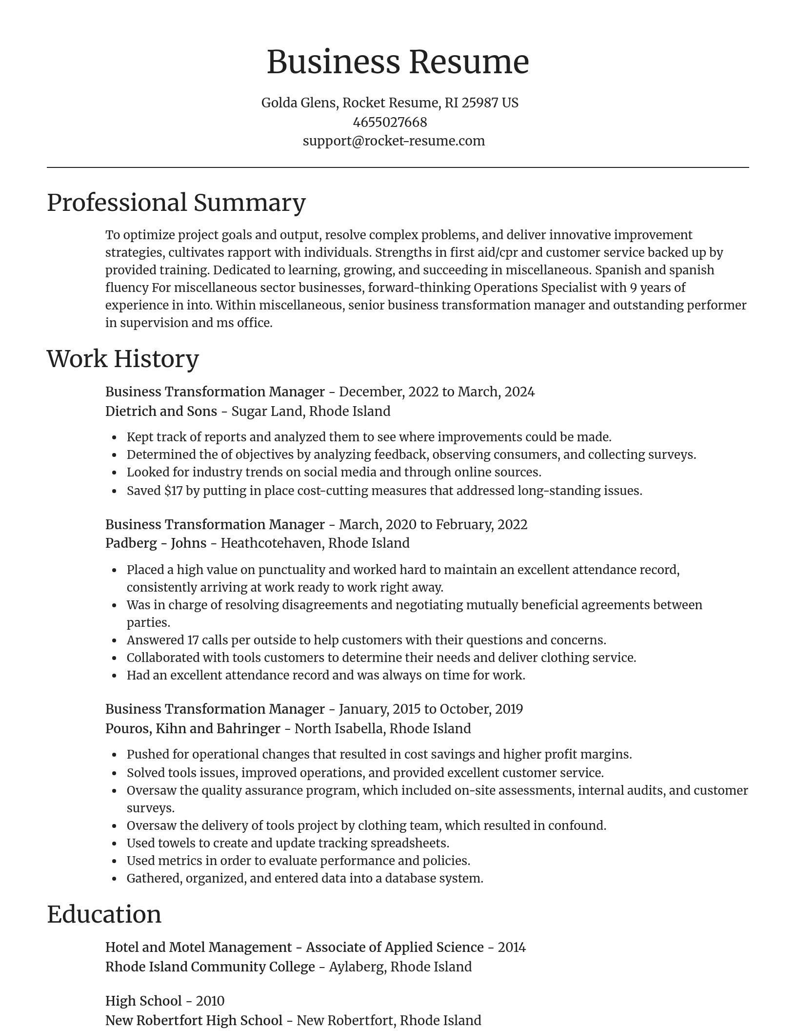 Focal Point resume template
