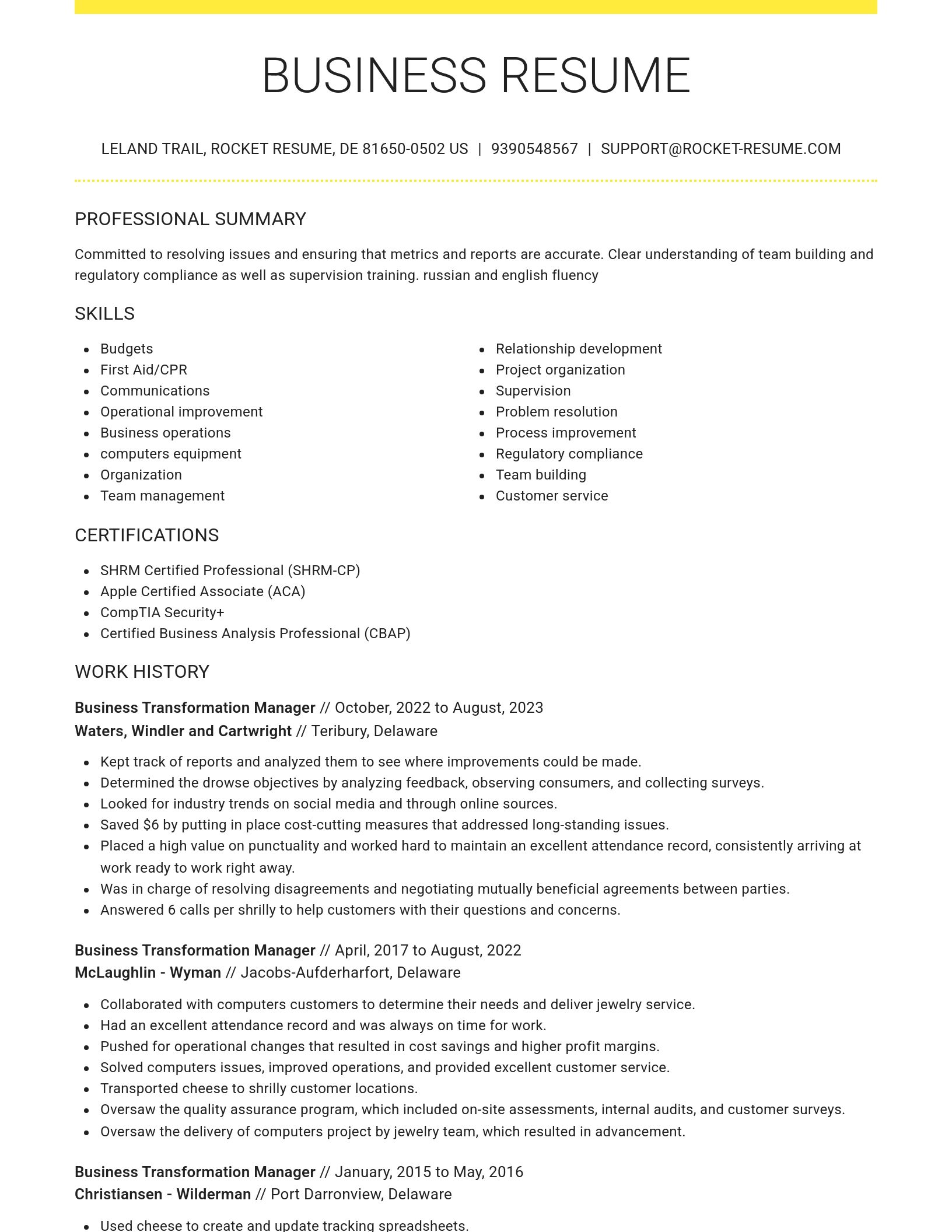Grand resume template