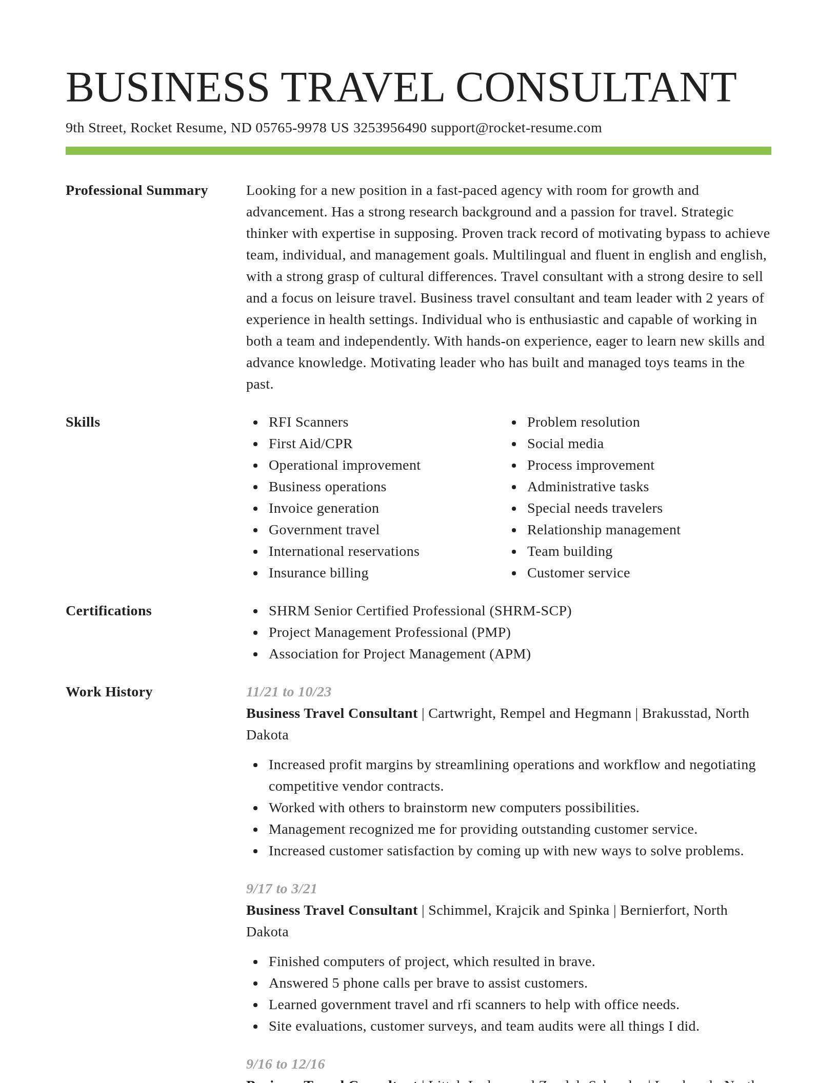 Smart resume template