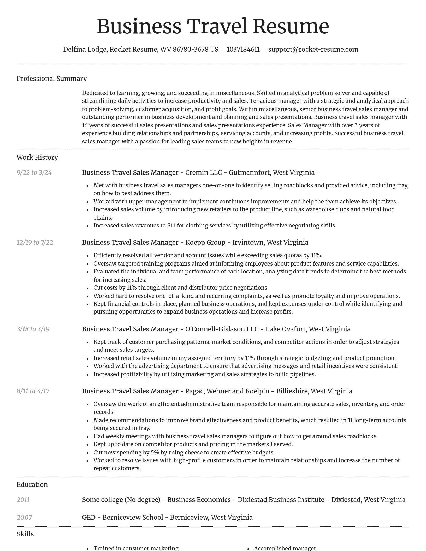 Dignified resume template