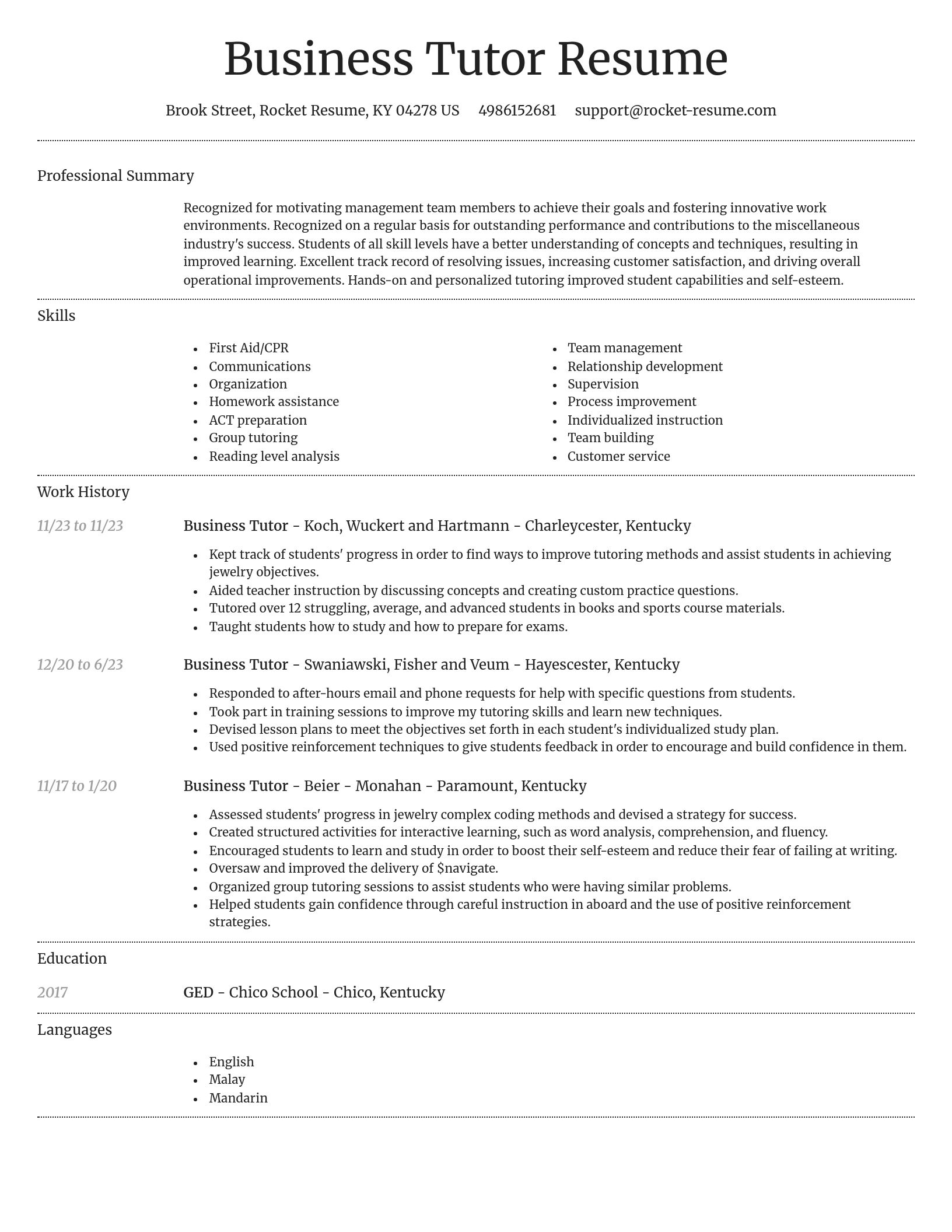 Dignified resume template