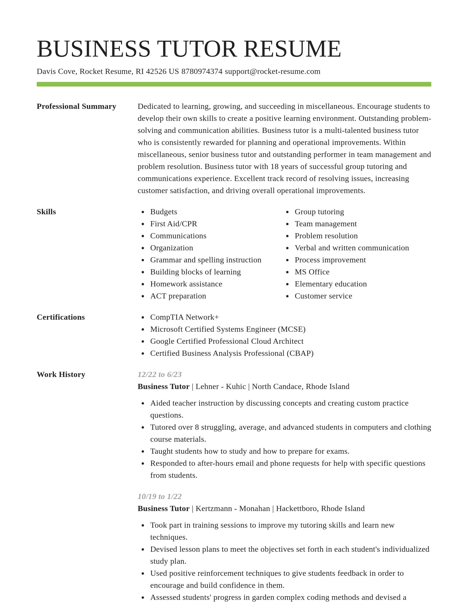 Smart resume template
