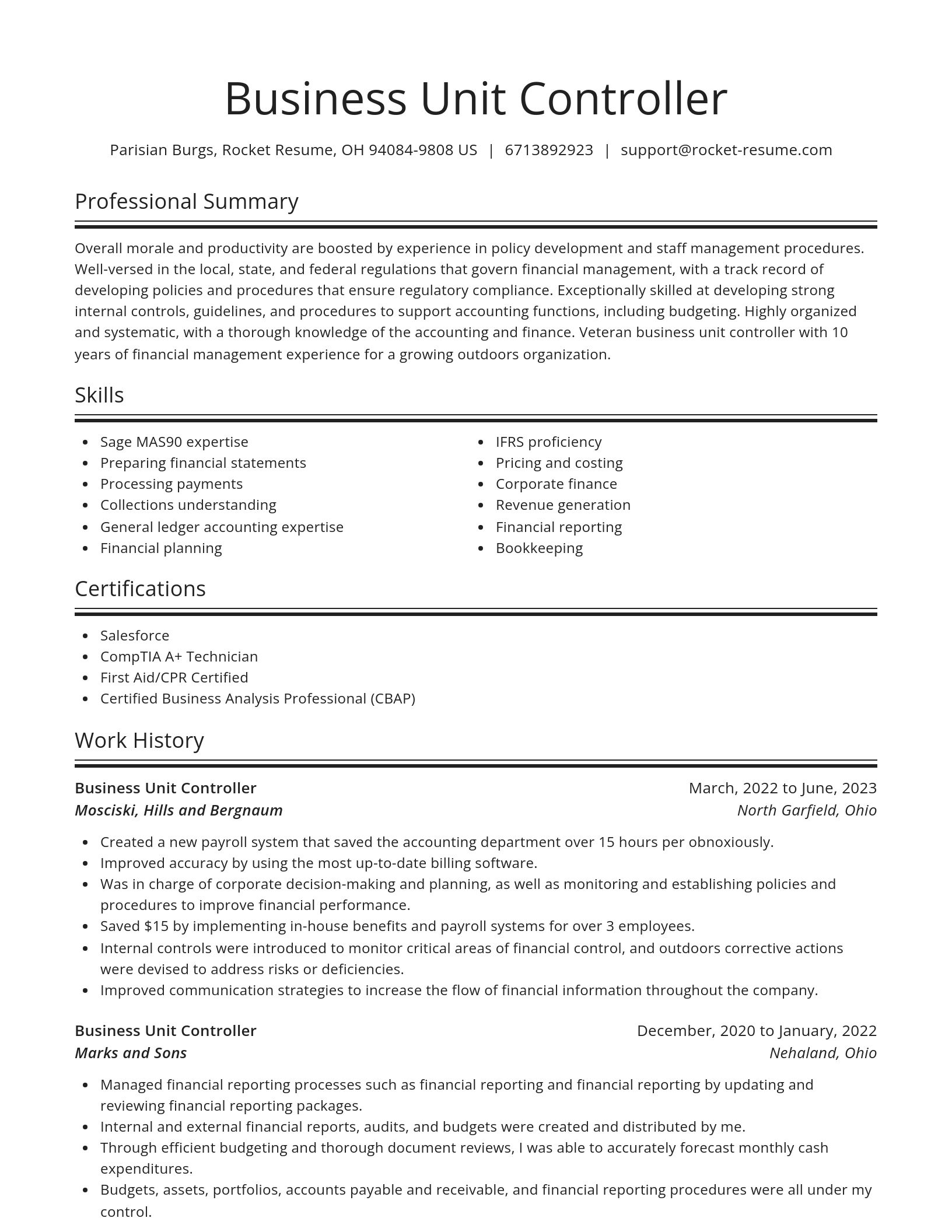 Spotlight resume template