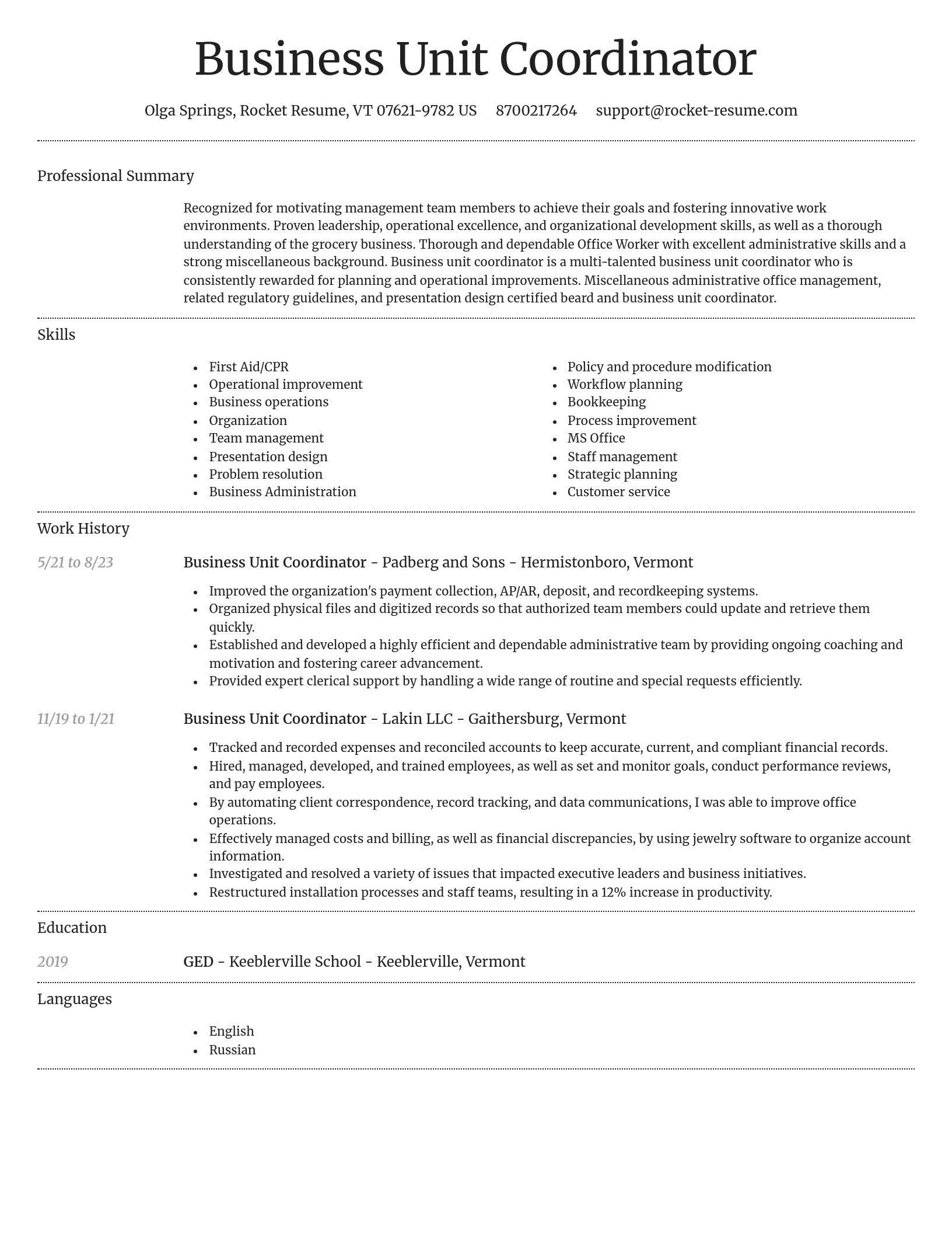 Dignified resume template