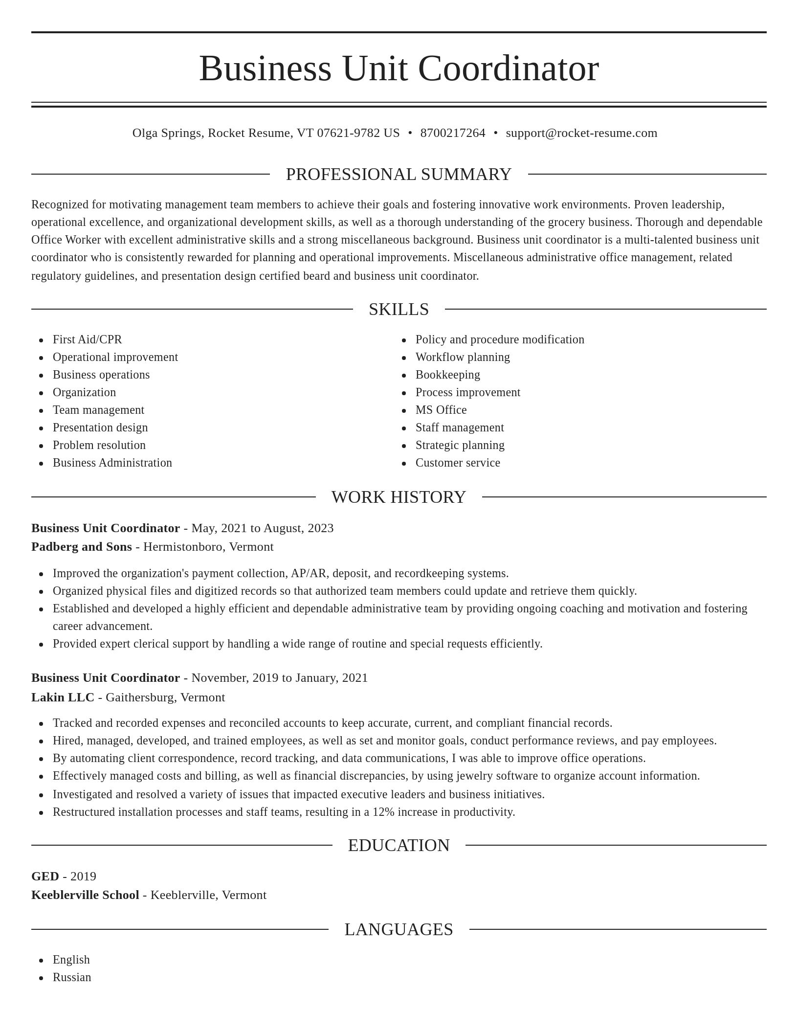 Elegant resume template