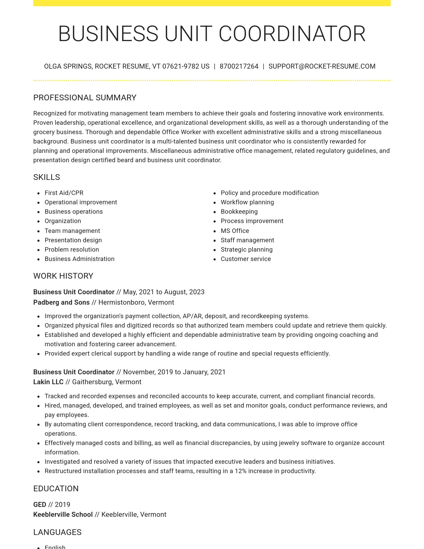 Grand resume template