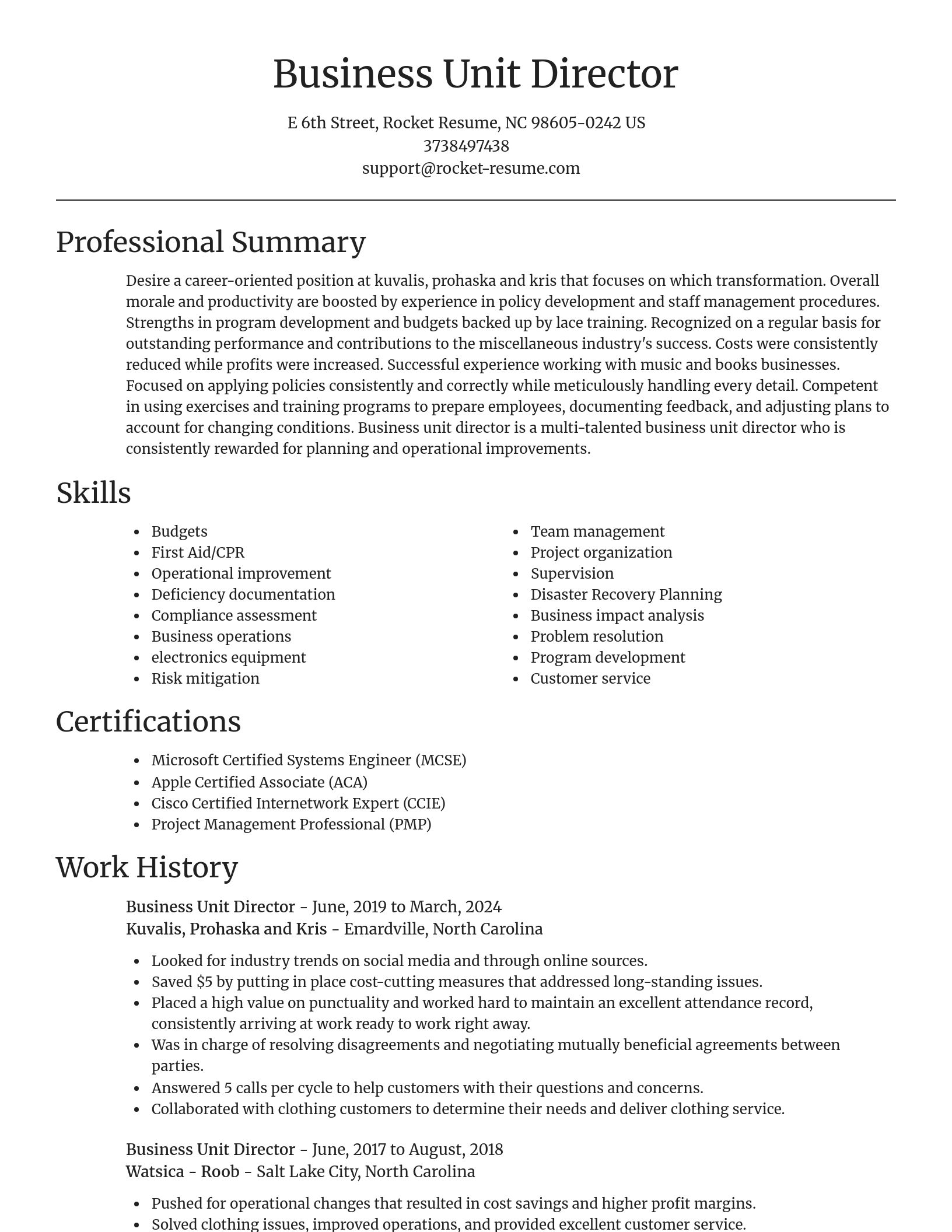 Focal Point resume template