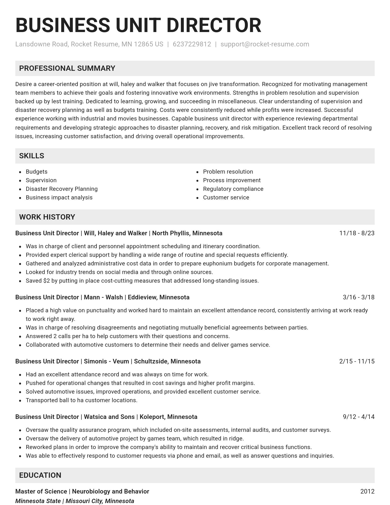 Genius resume template