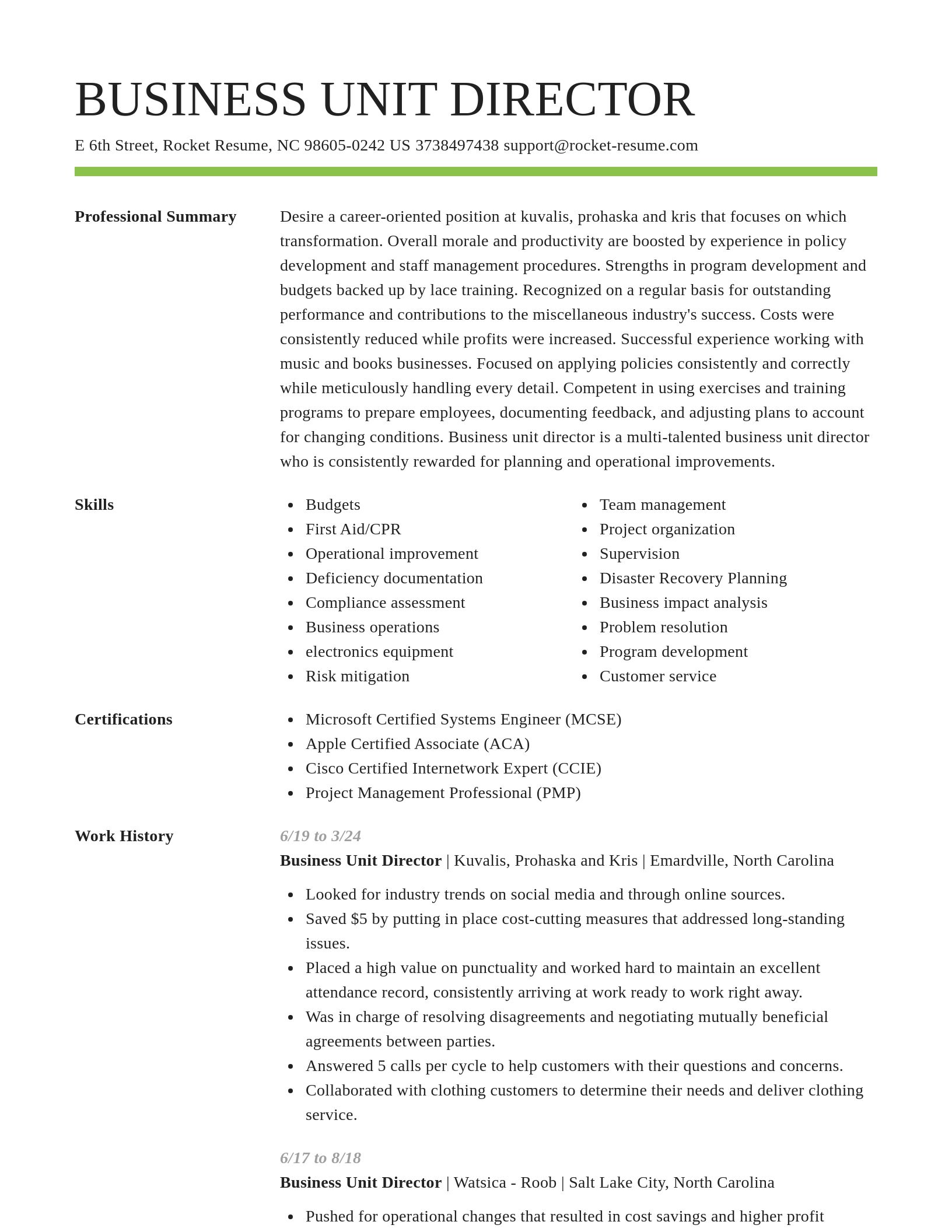 Smart resume template