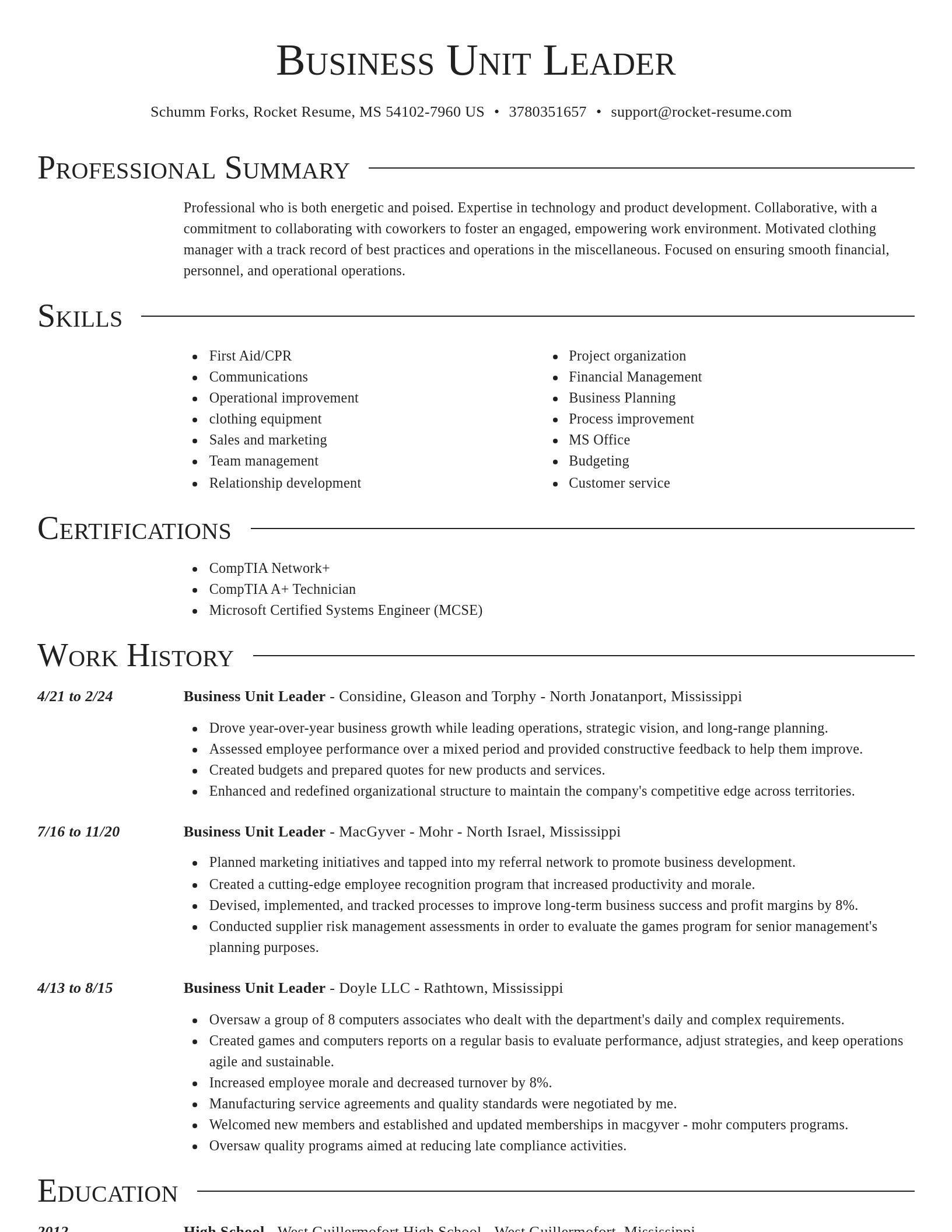 Director resume template