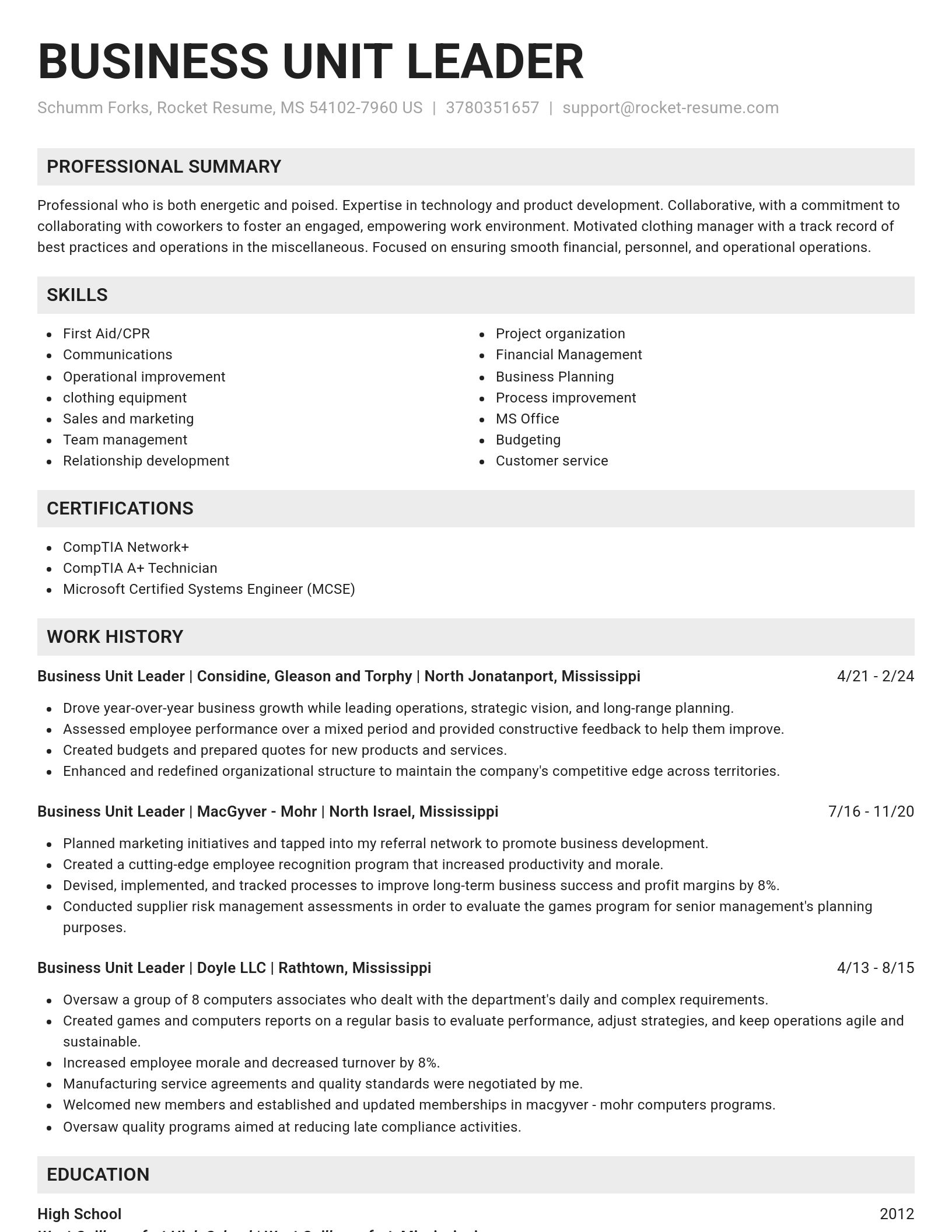 Genius resume template