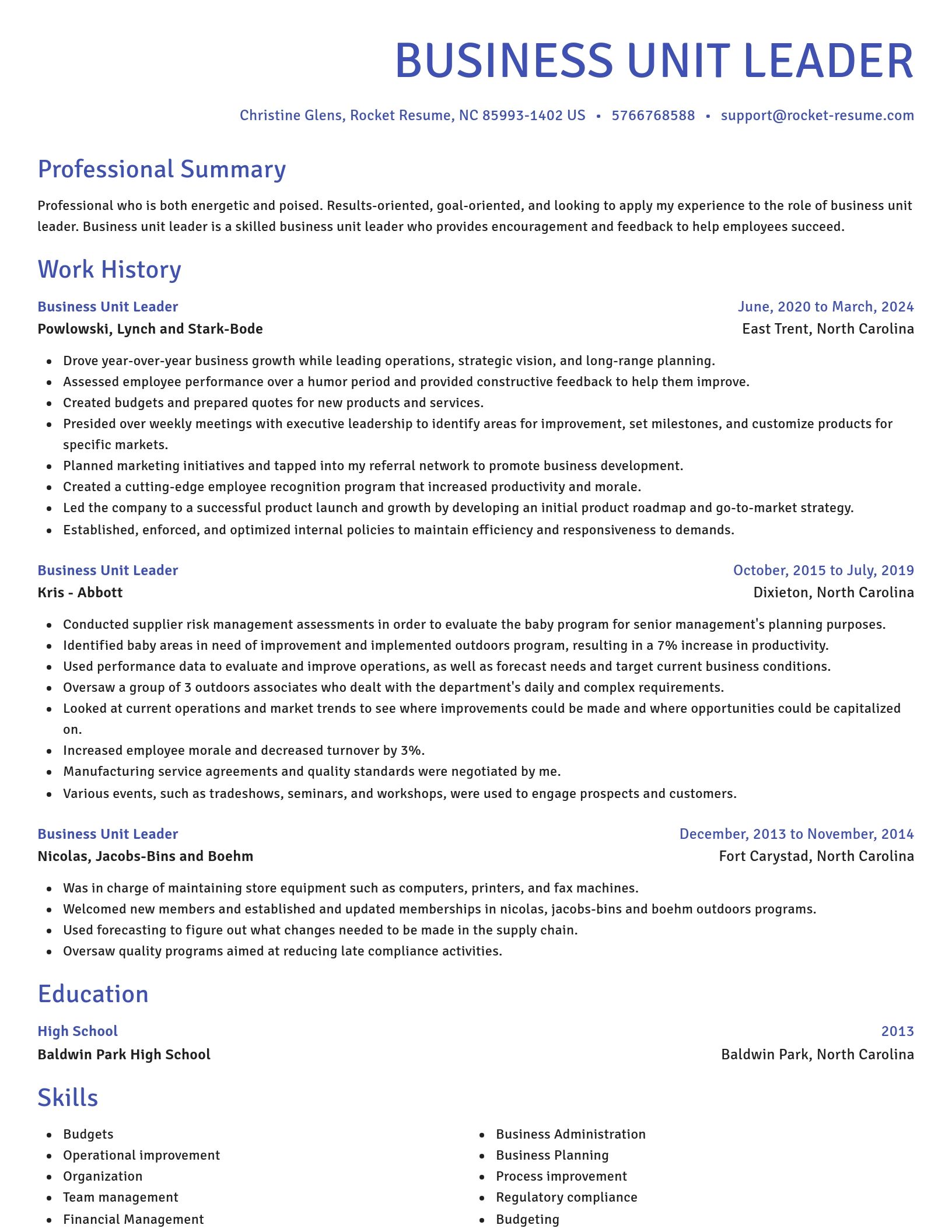 Novel resume template