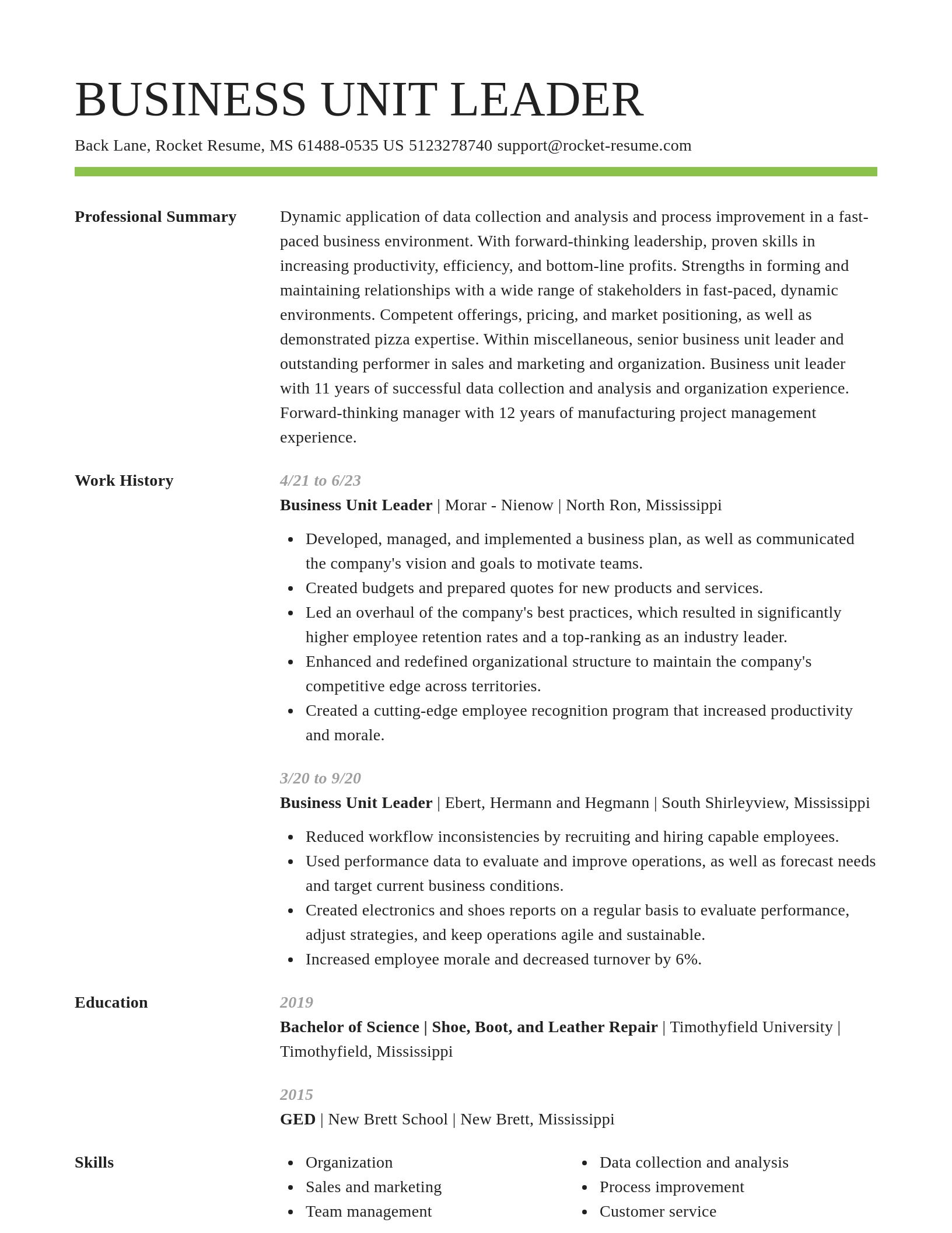 Smart resume template