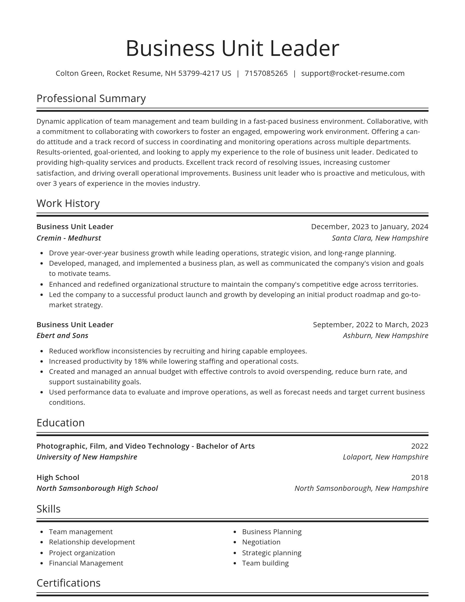 Spotlight resume template