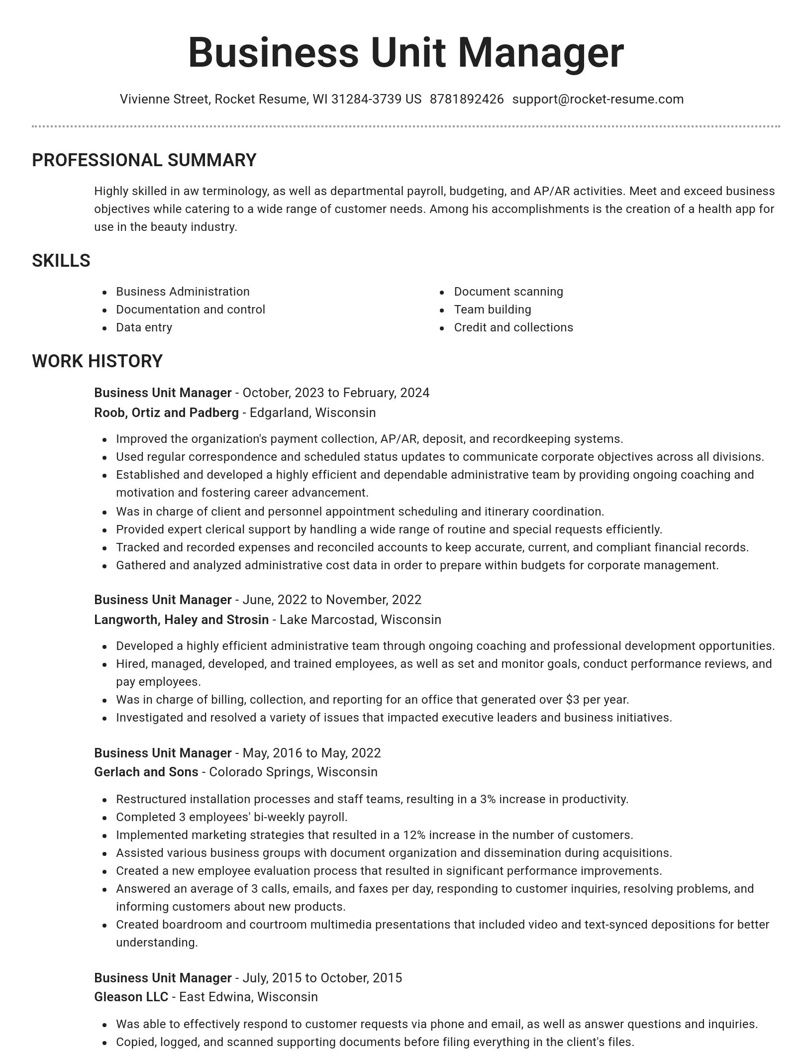 Brilliant resume template