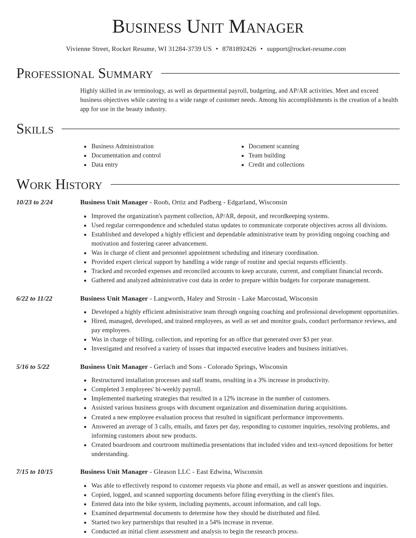 Director resume template