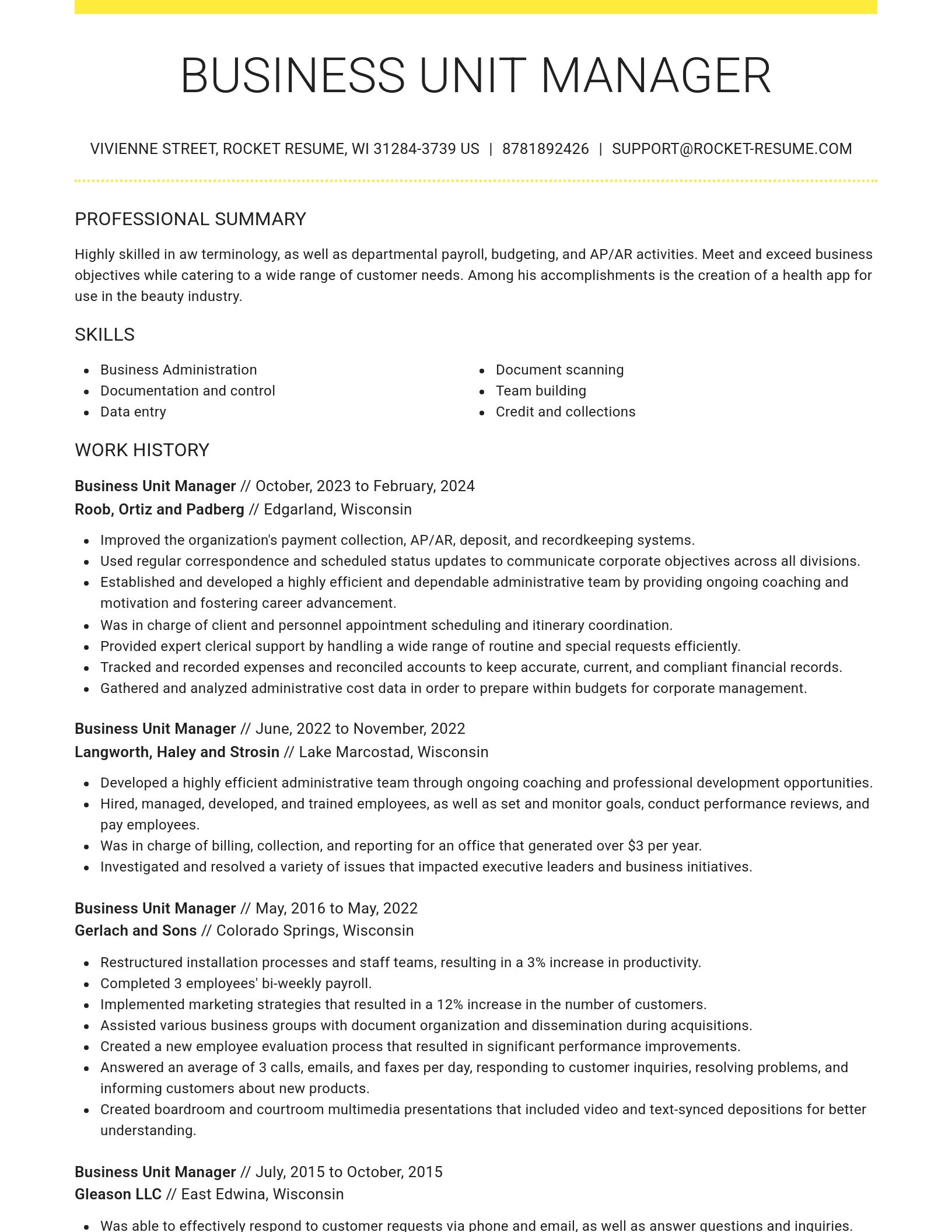 Grand resume template