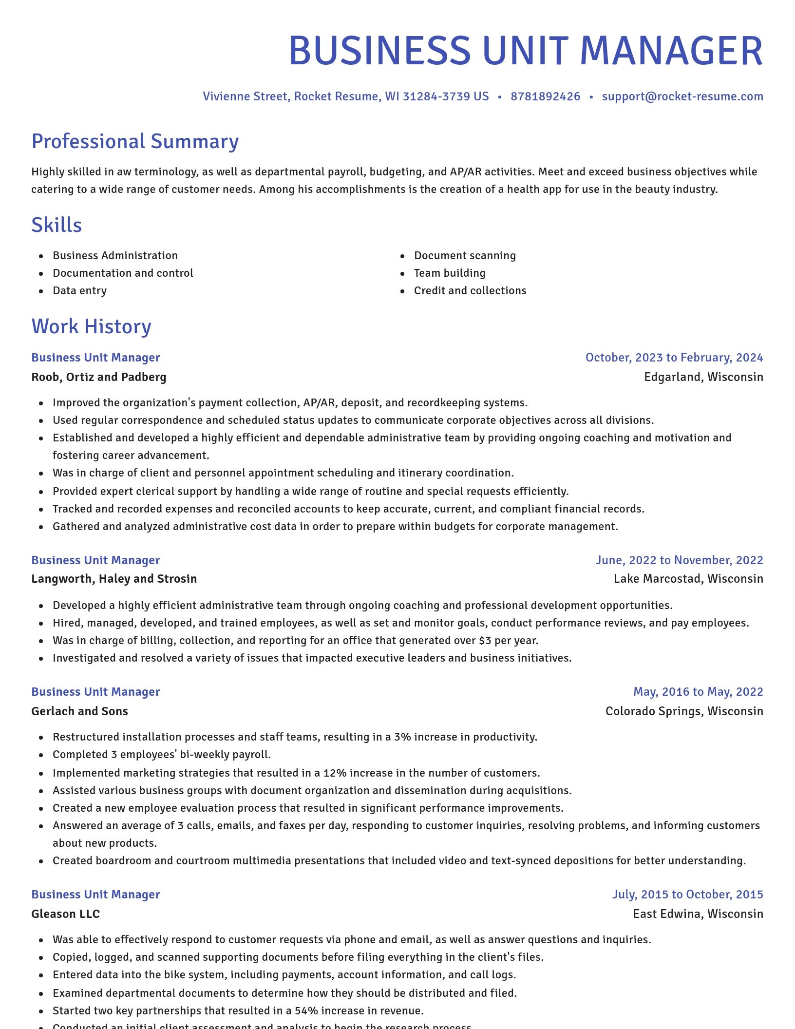Novel resume template