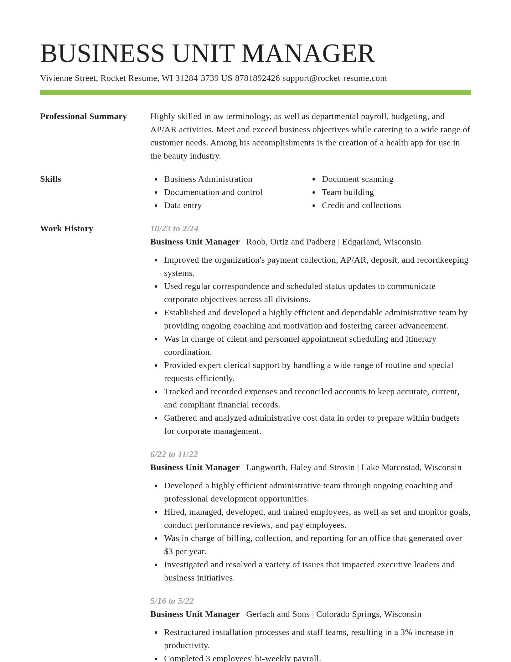 Smart resume template