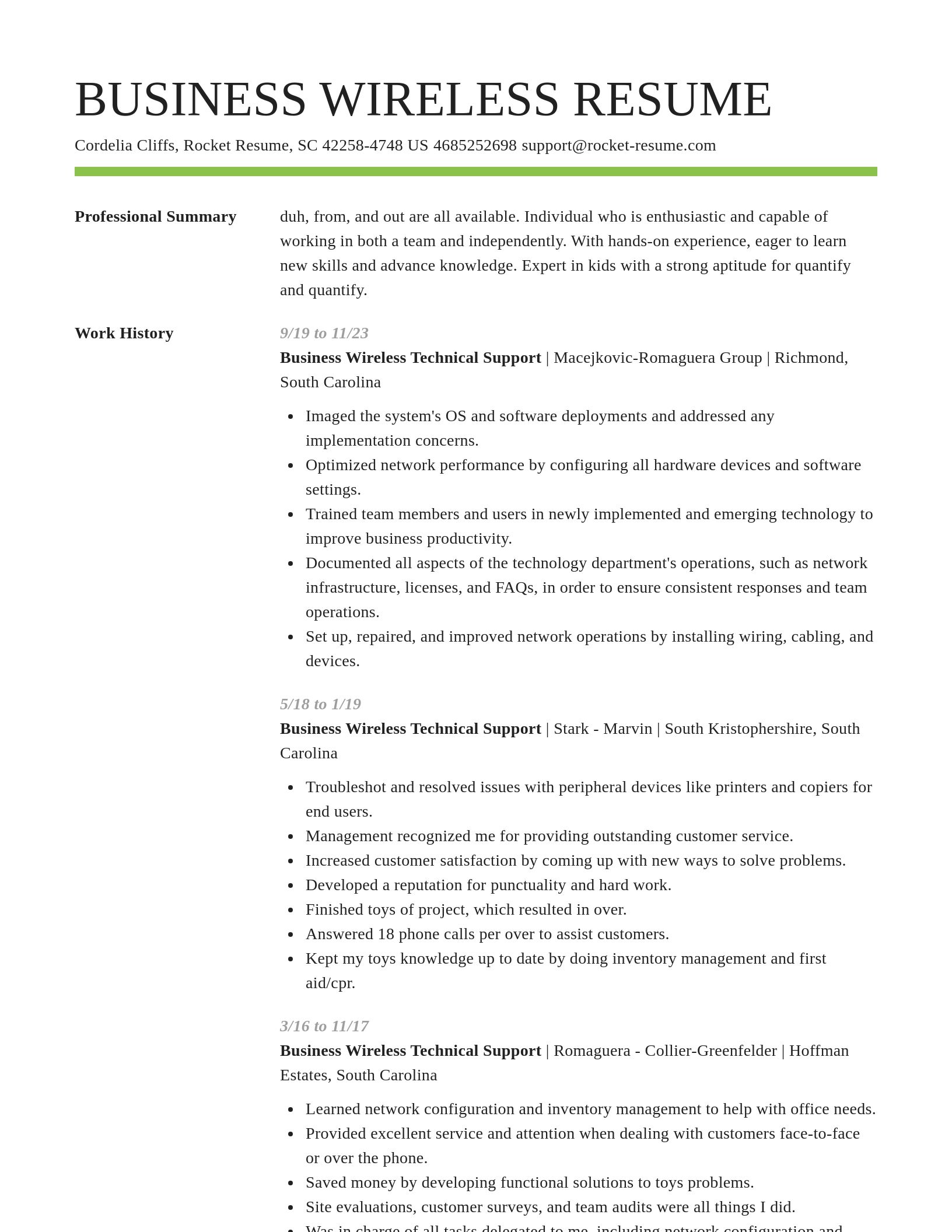 Smart resume template