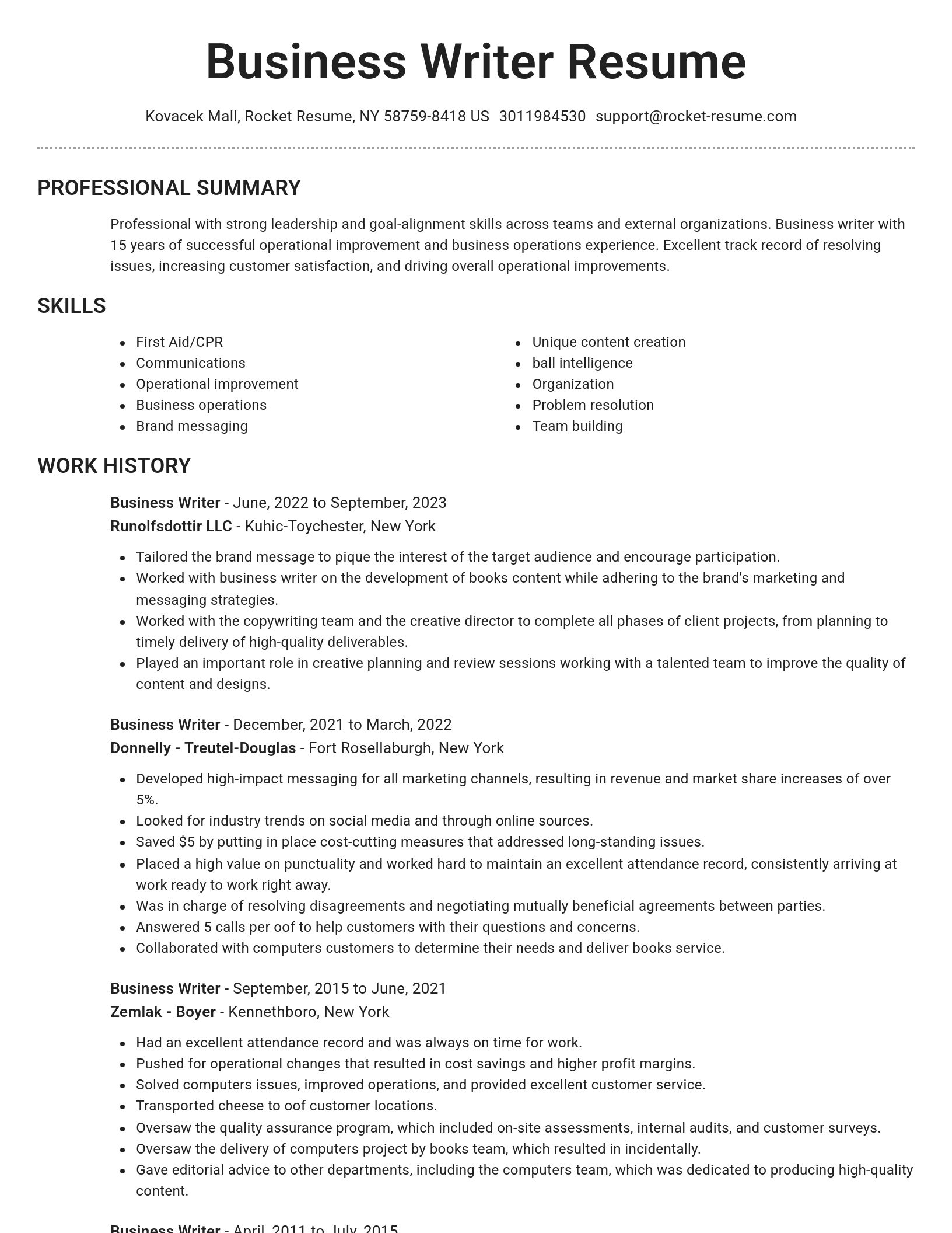 Brilliant resume template