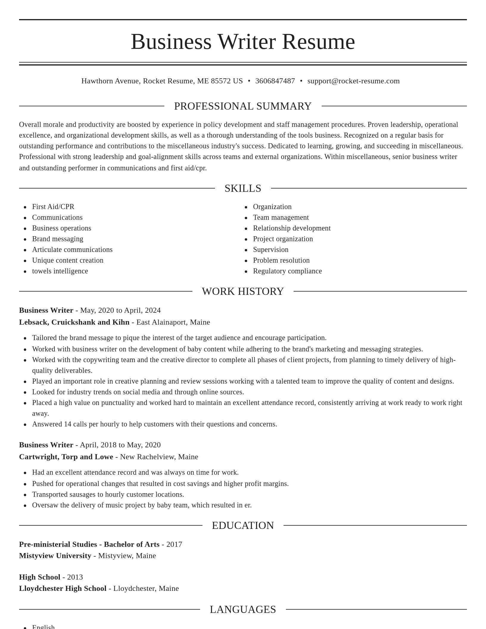 Elegant resume template