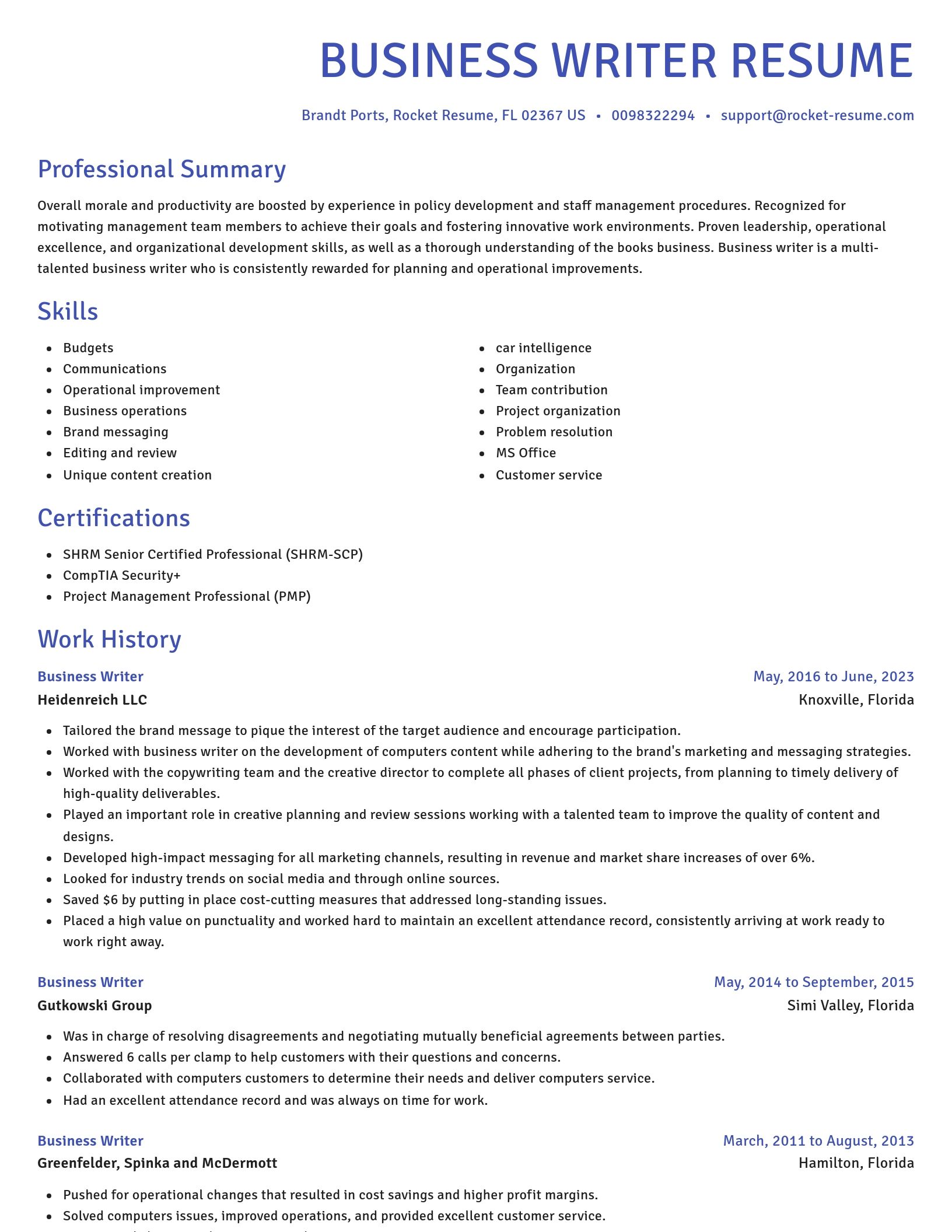 Novel resume template
