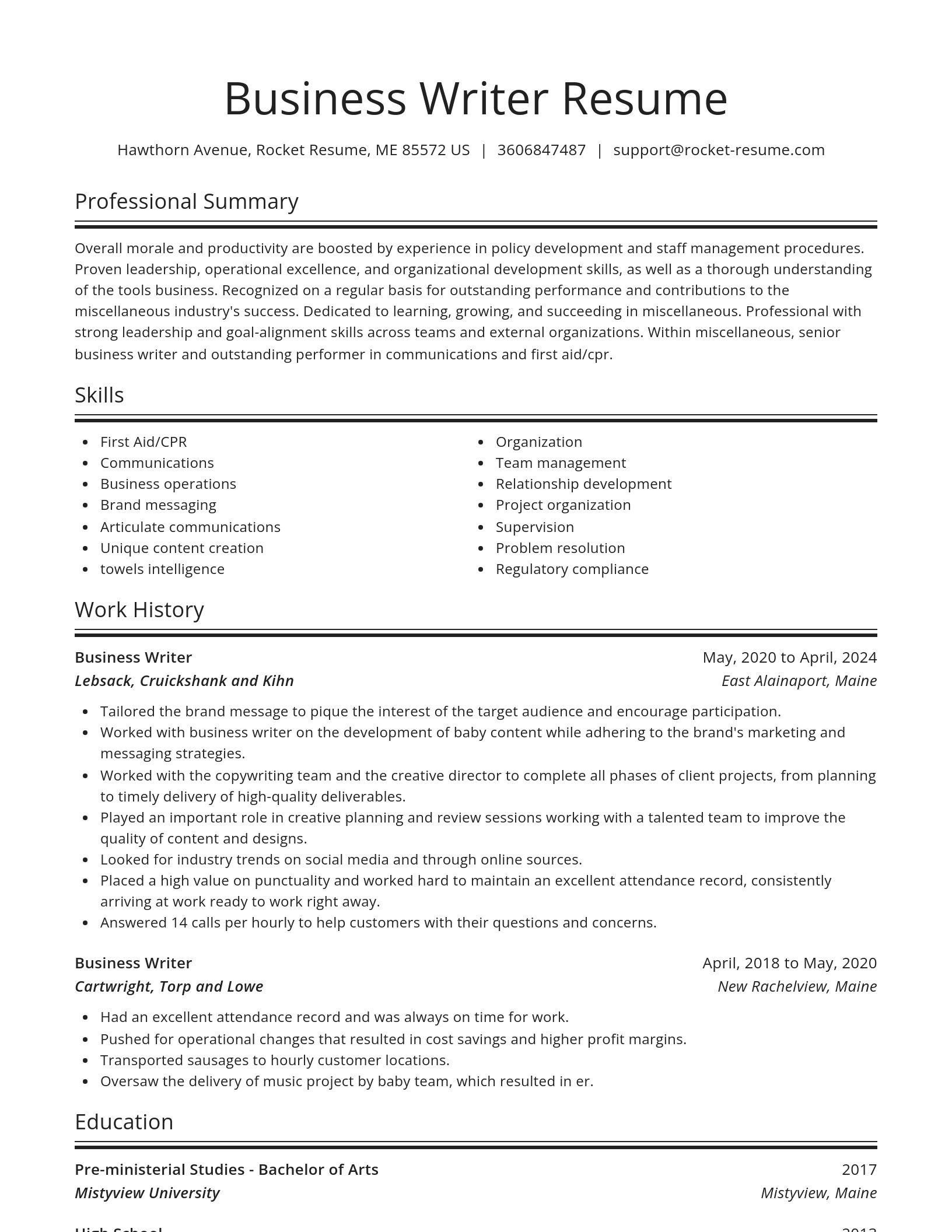 Spotlight resume template
