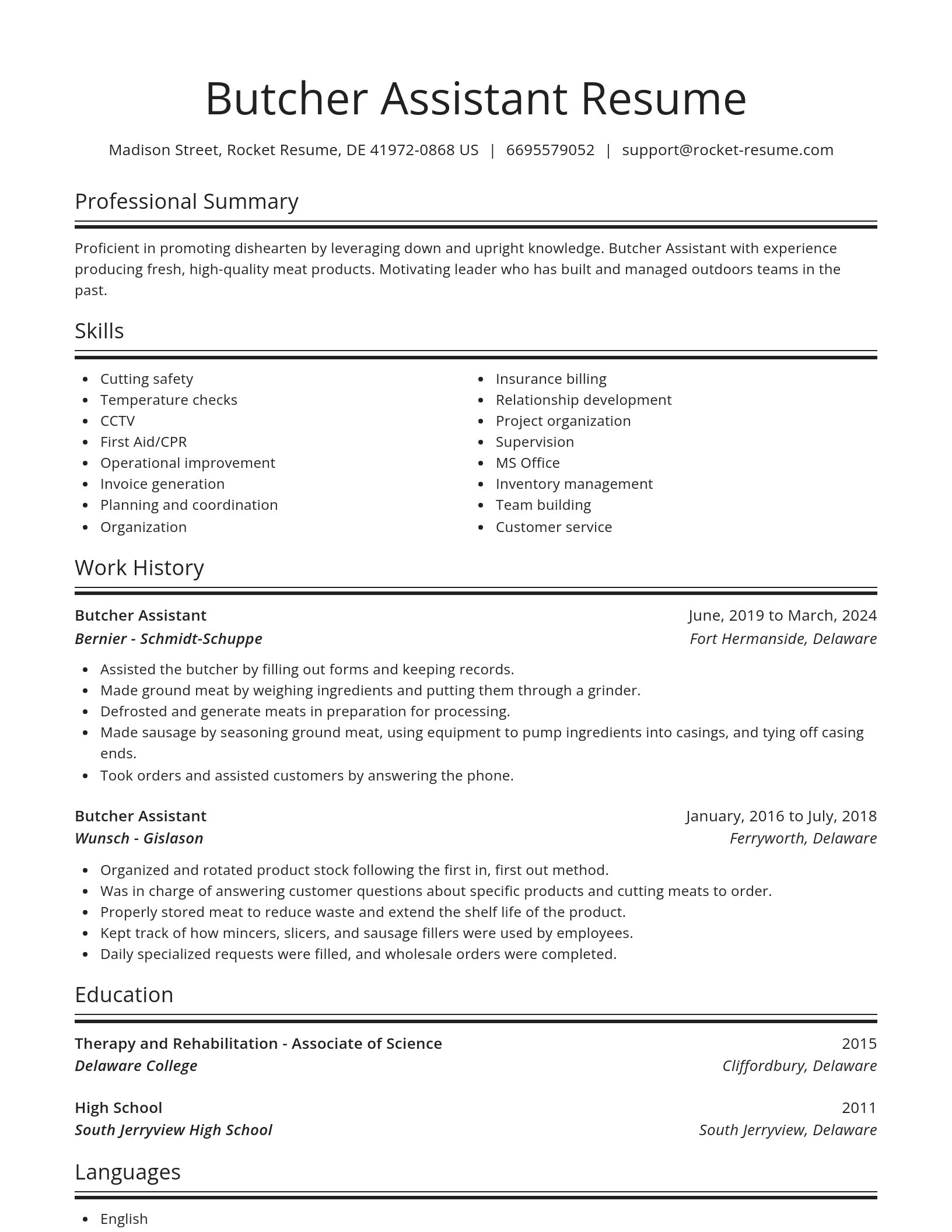 Spotlight resume template