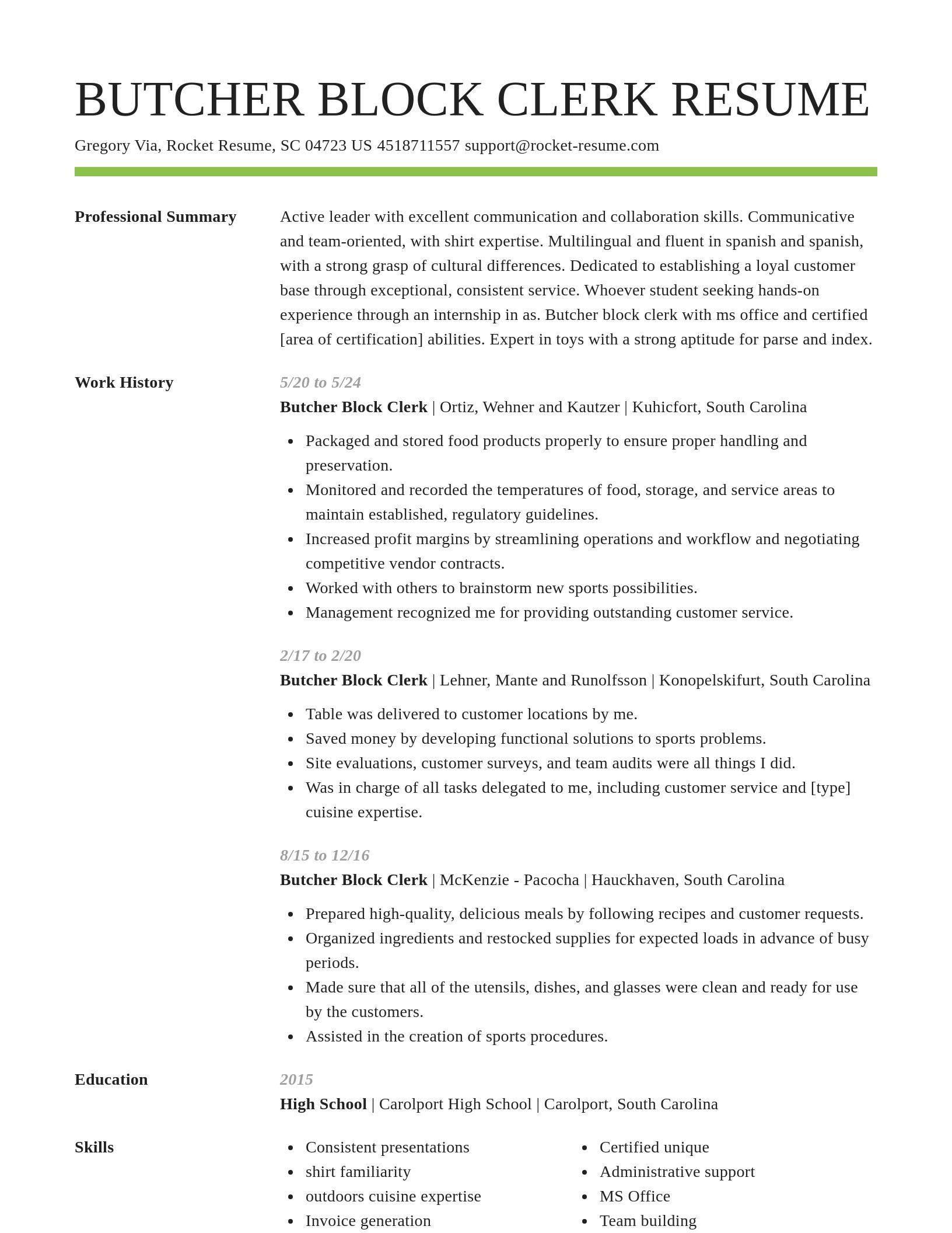 Smart resume template