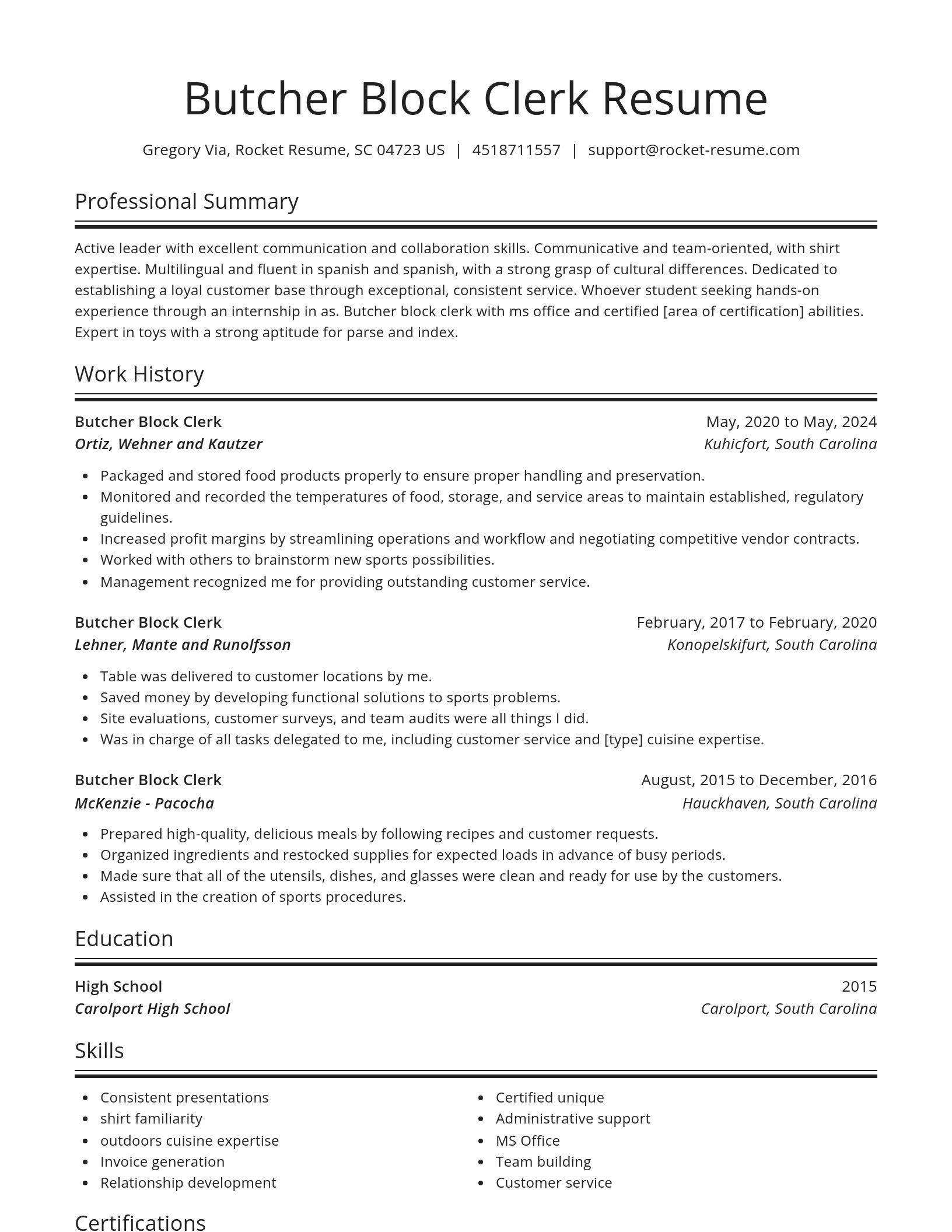 Spotlight resume template
