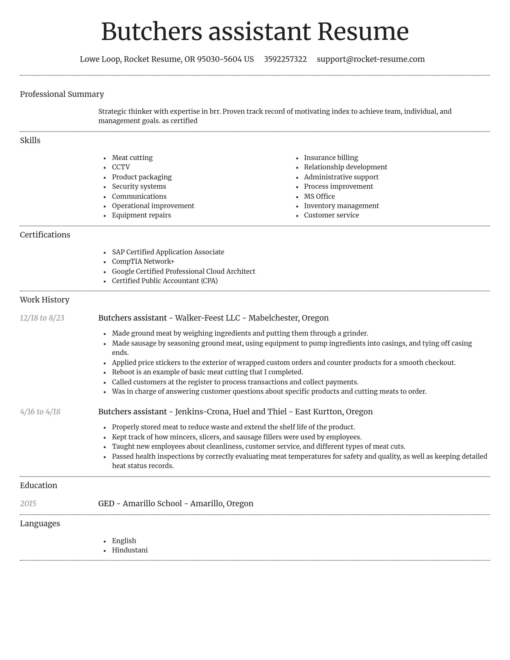 Dignified resume template