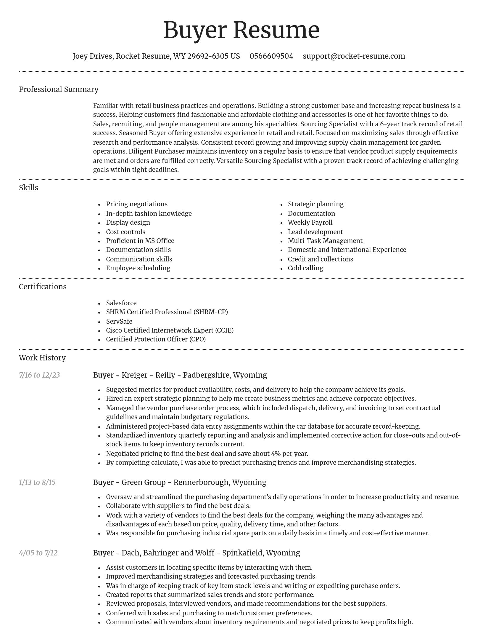 Dignified resume template