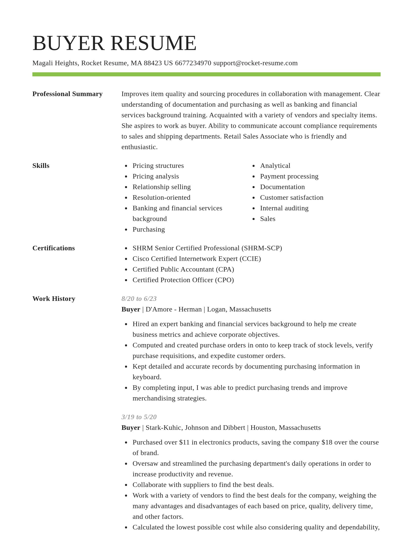 Smart resume template