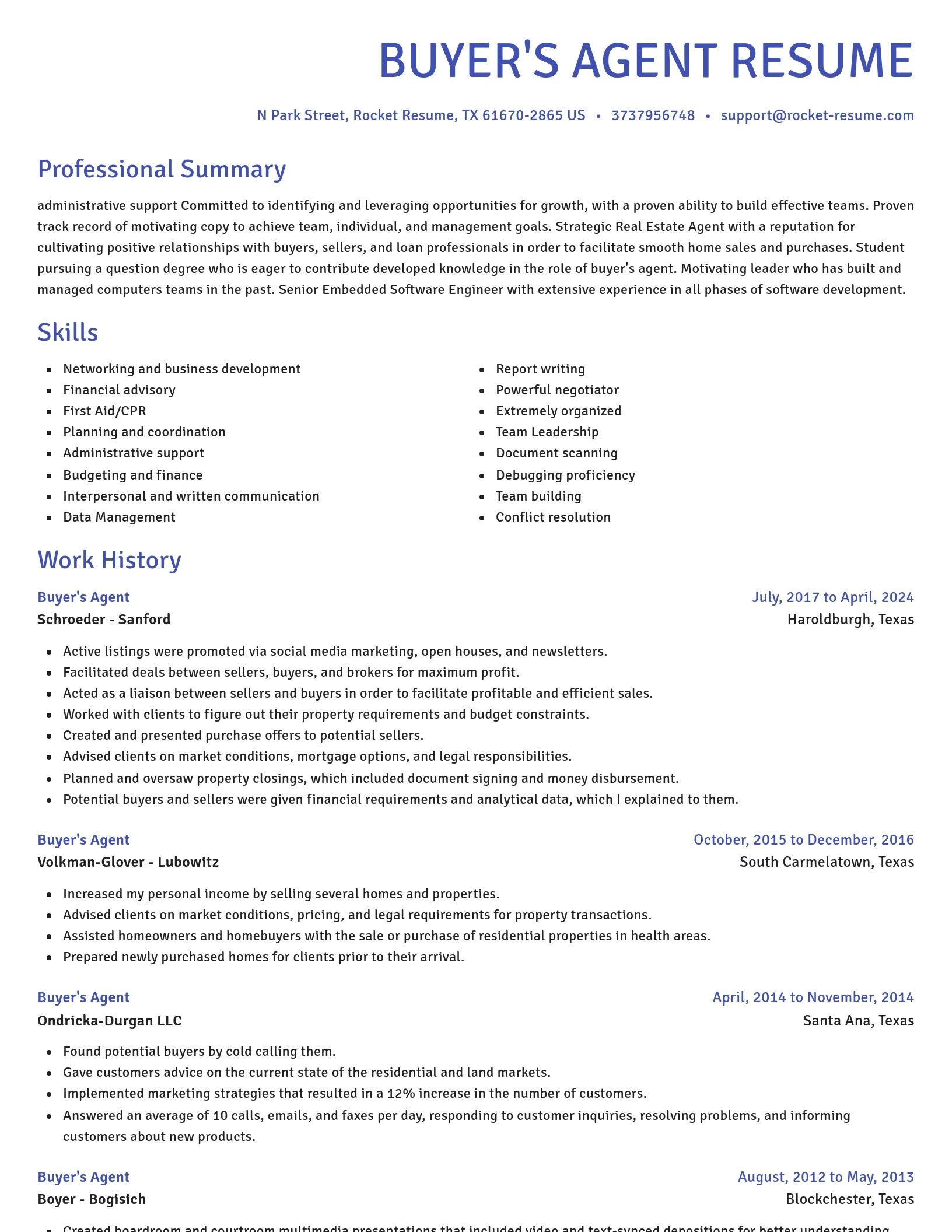 Novel resume template